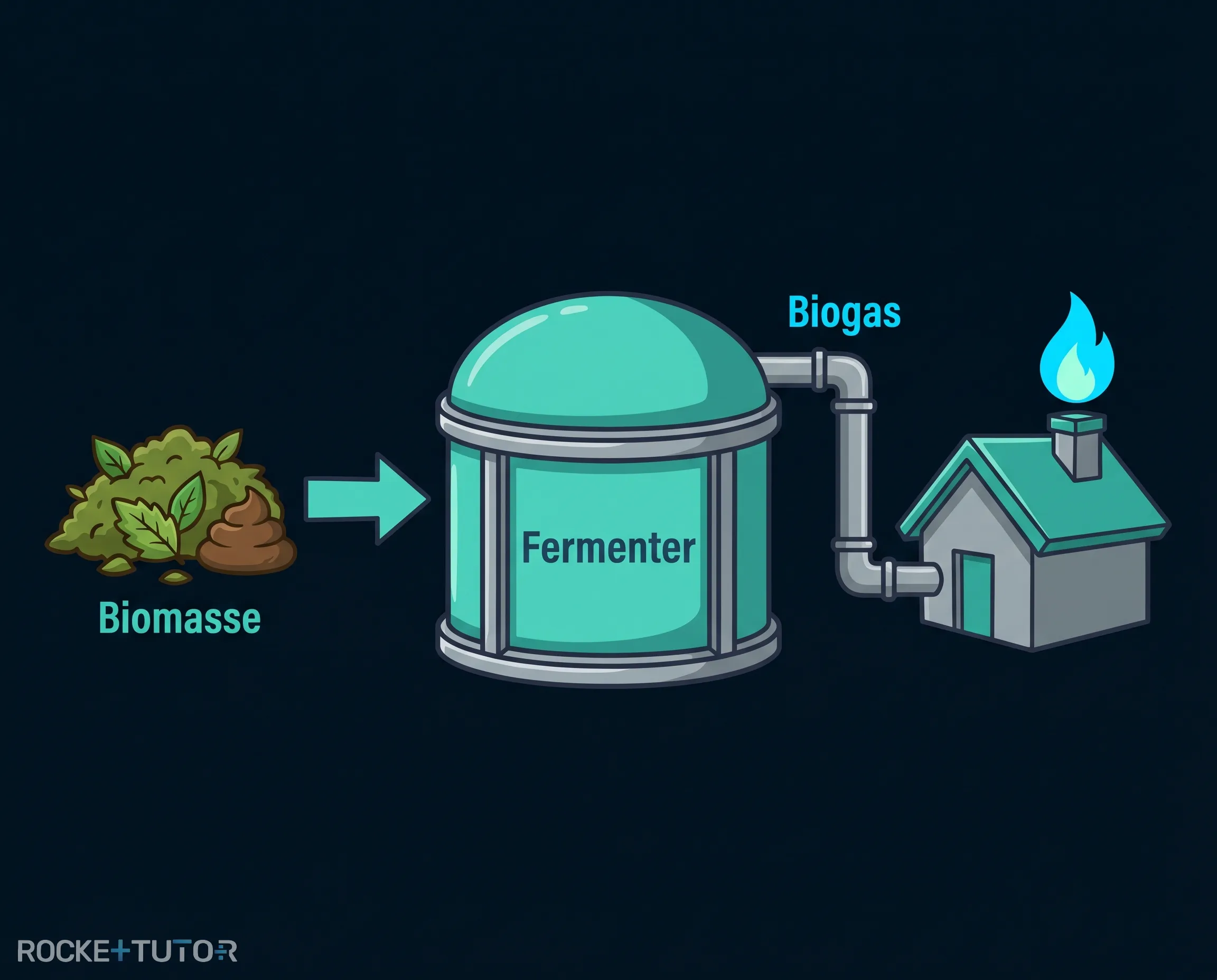 Biogasanlage mit Behältern