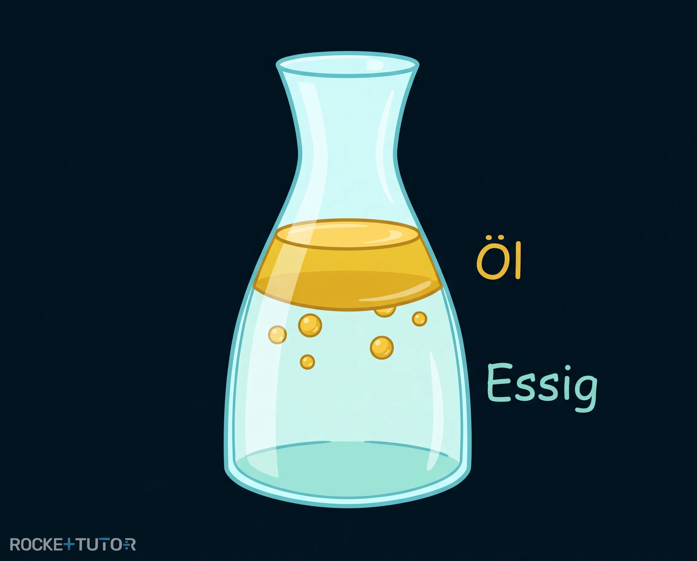 Öl und Essig im Salatdressing