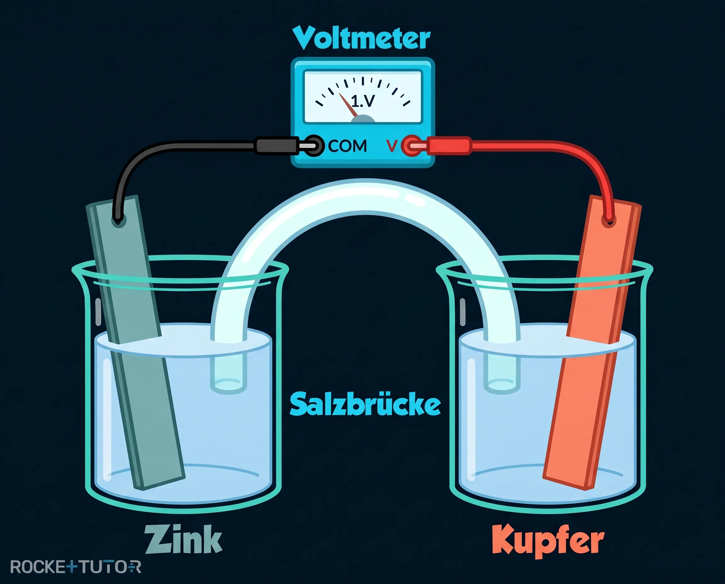 Aufbau Zink Kupfer Element