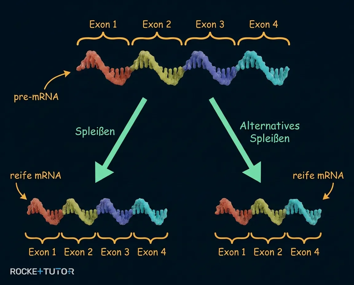 Schema alternatives RNA-Spleißen