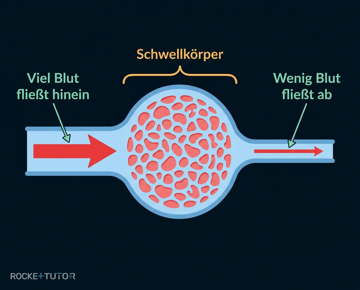 Blutfluss im Schwellkörper bei Erektion