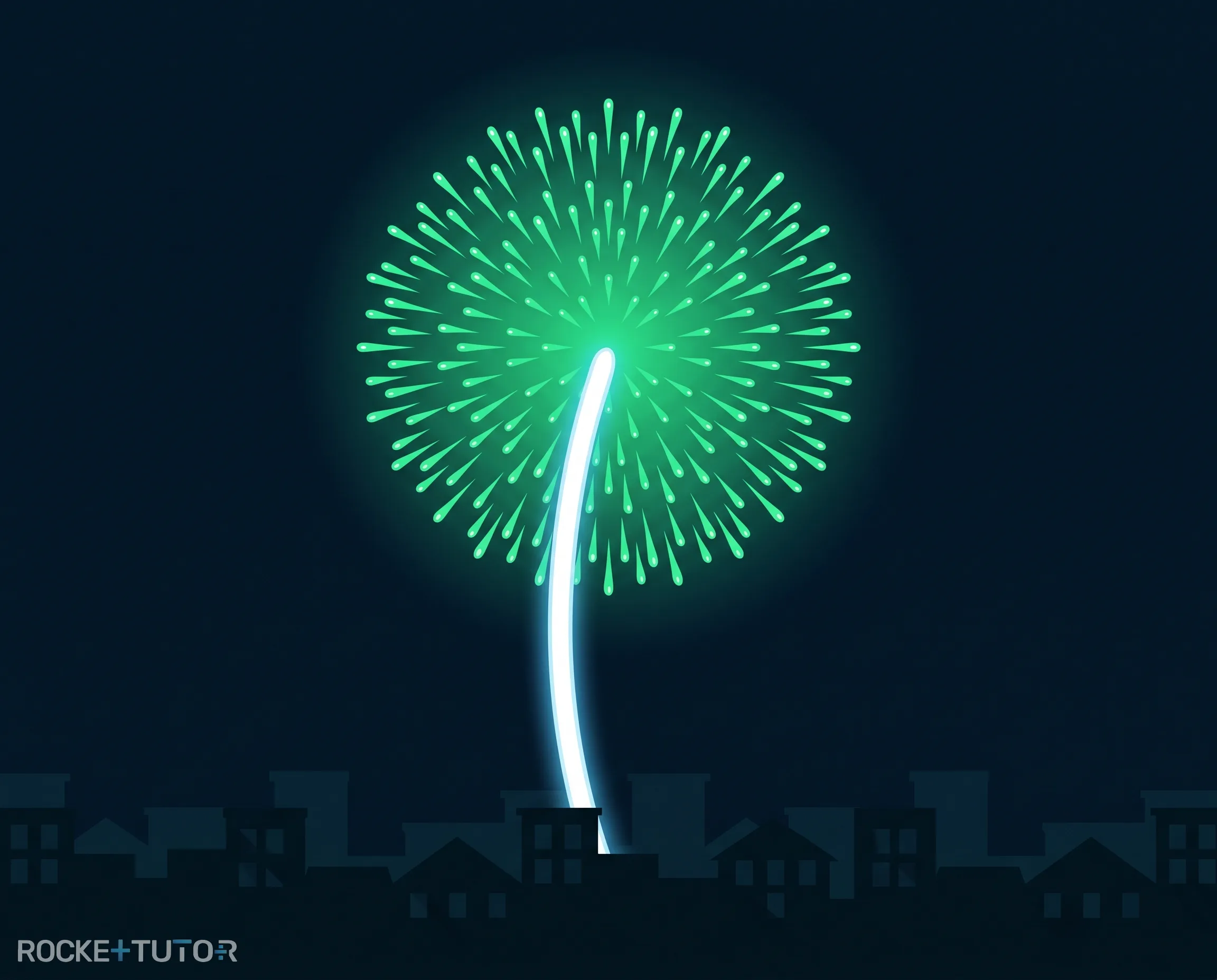 Grün leuchtendes Feuerwerk