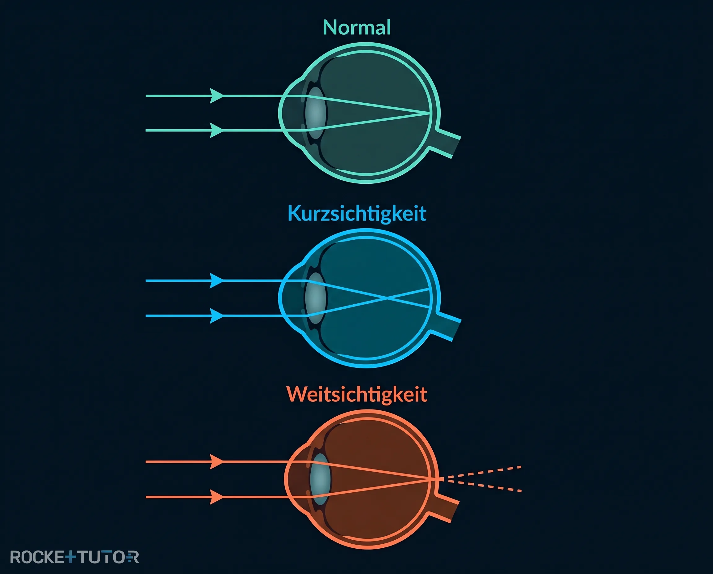 Kurzsichtigkeit und Weitsichtigkeit im Auge