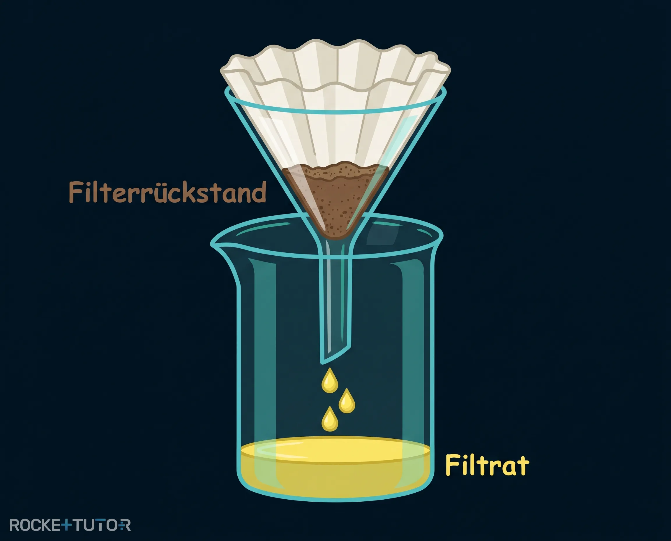 Filtration mit Faltenfilter und Trichter