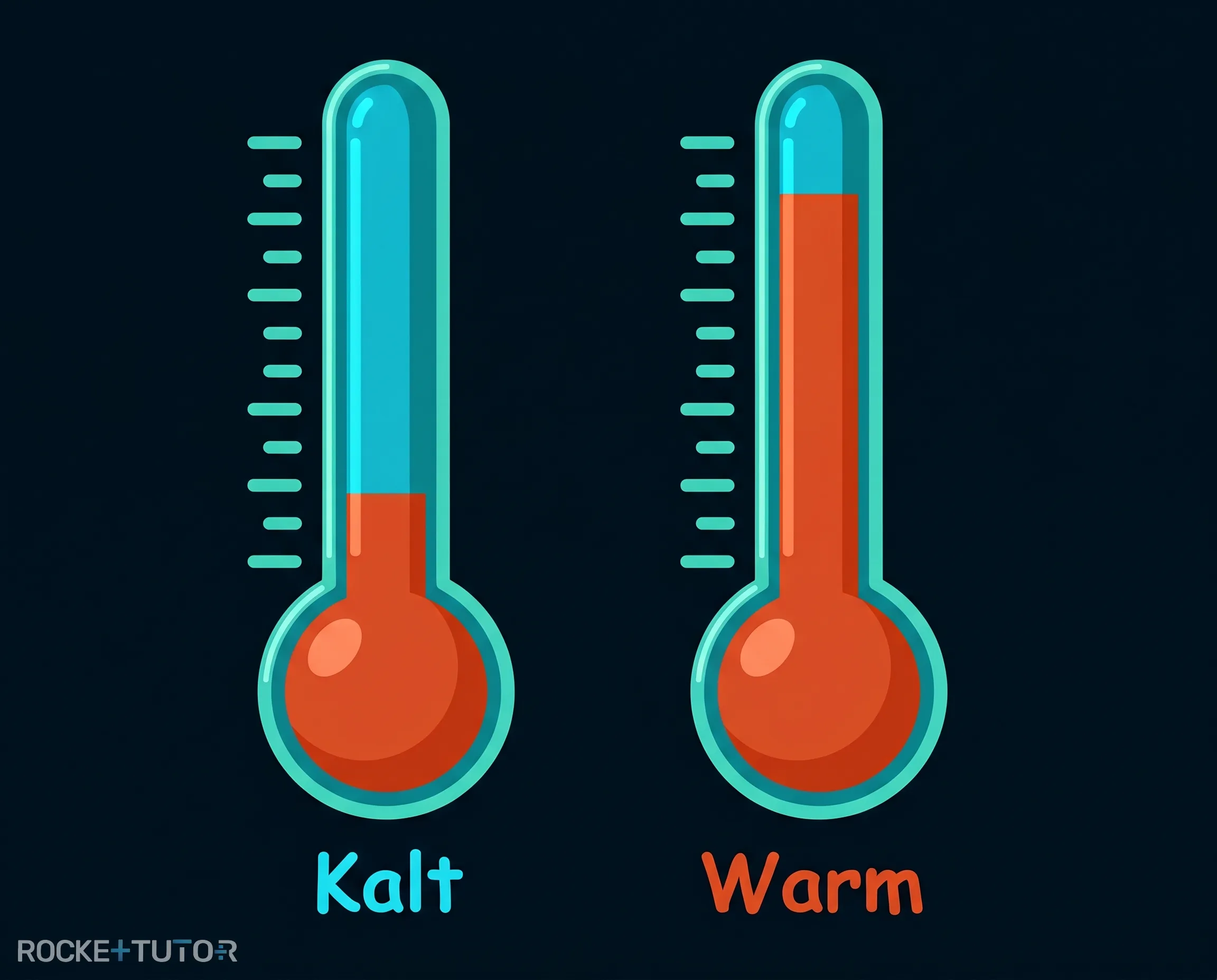 Flüssigkeitsthermometer bei Temperaturänderung