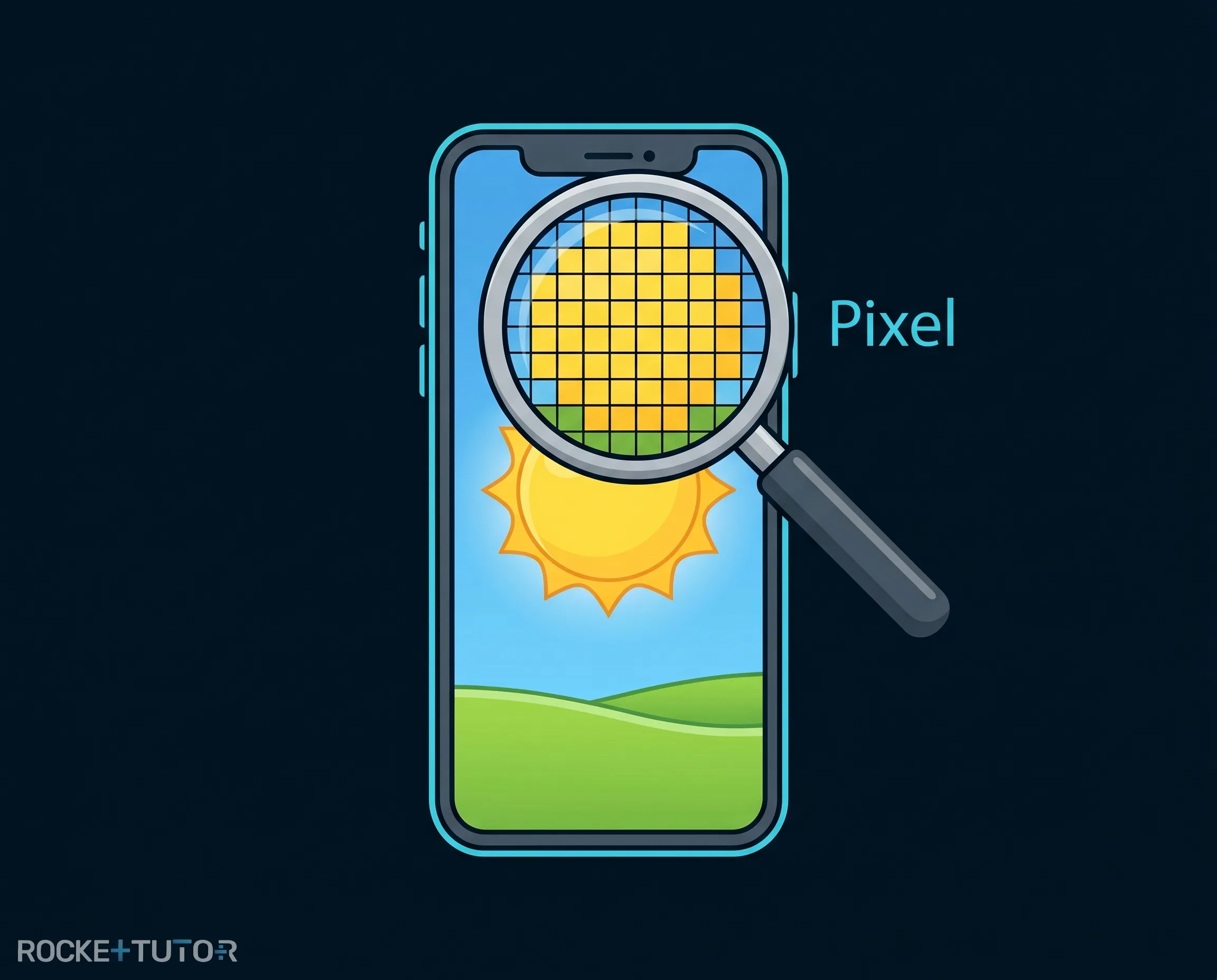 Auge und Smartphone Pixel