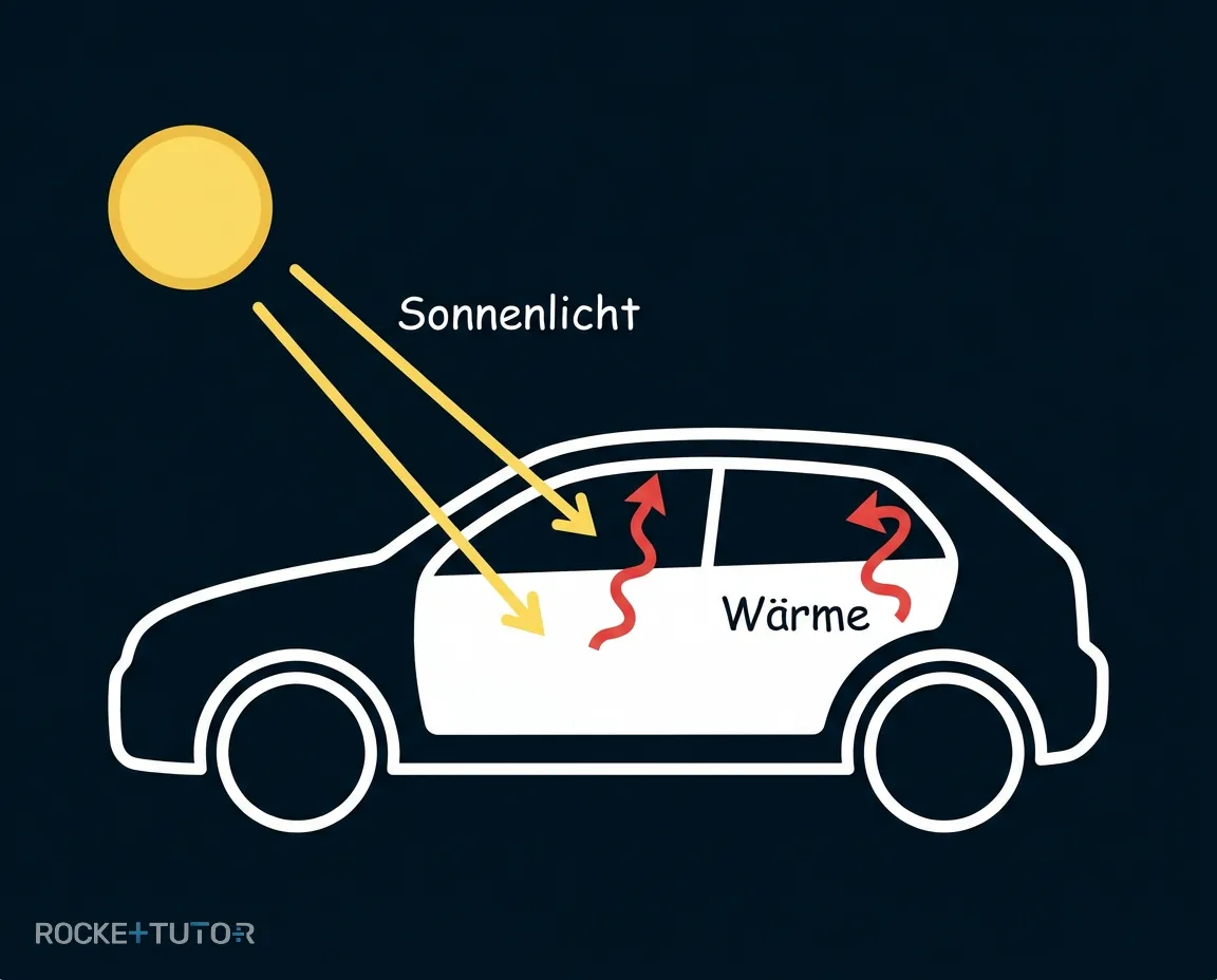 Sonneneinstrahlung im geparkten Auto