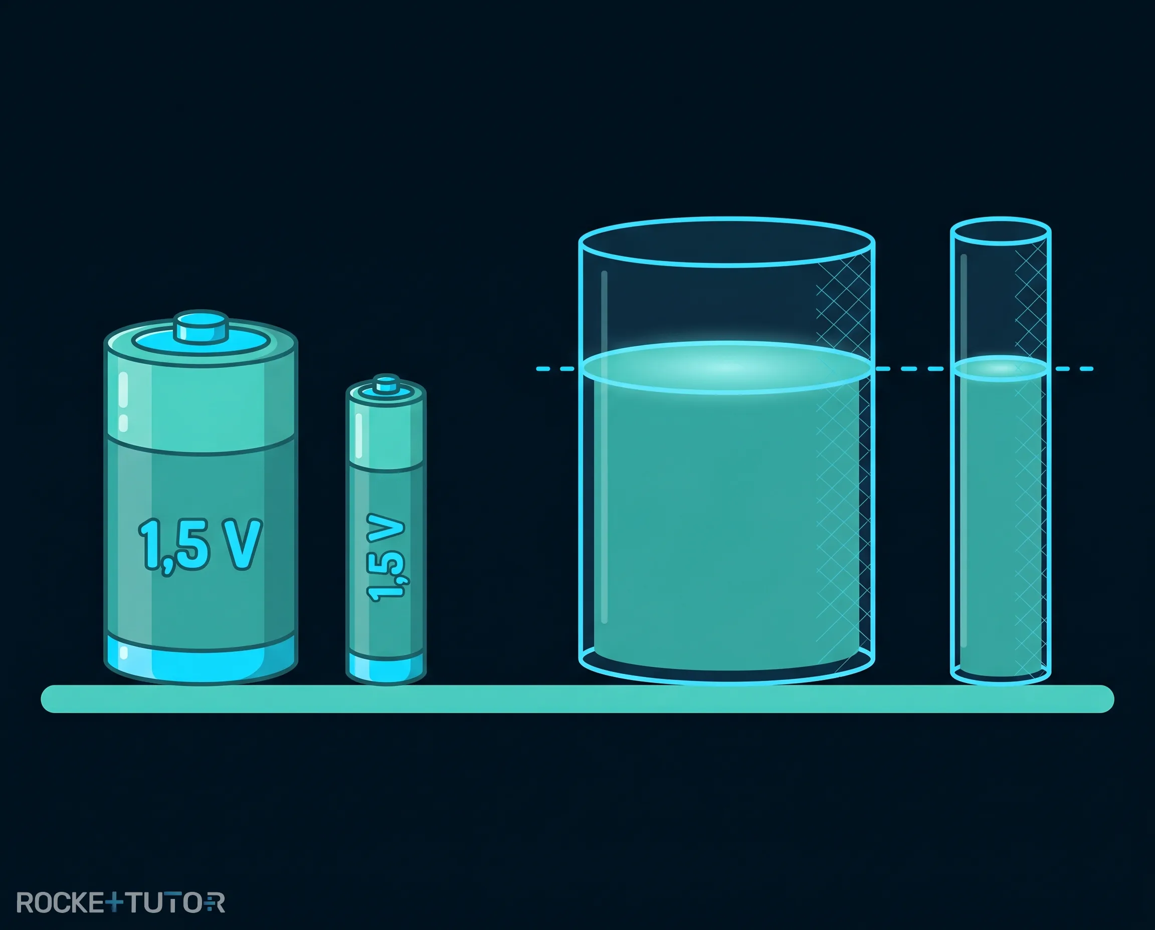 Vergleich von Wassertürmen und Batterien