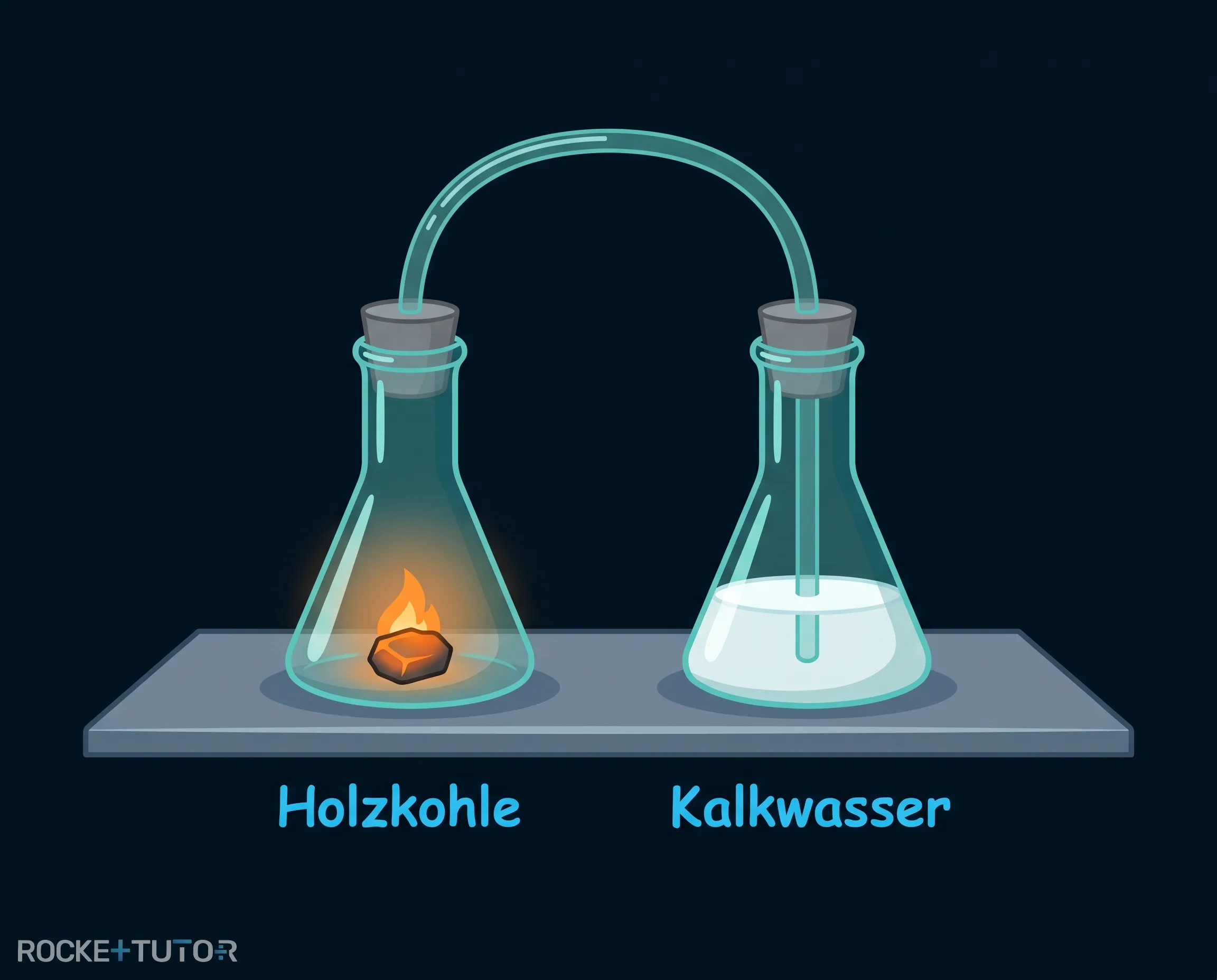 Versuchsaufbau Holzkohle Verbrennung