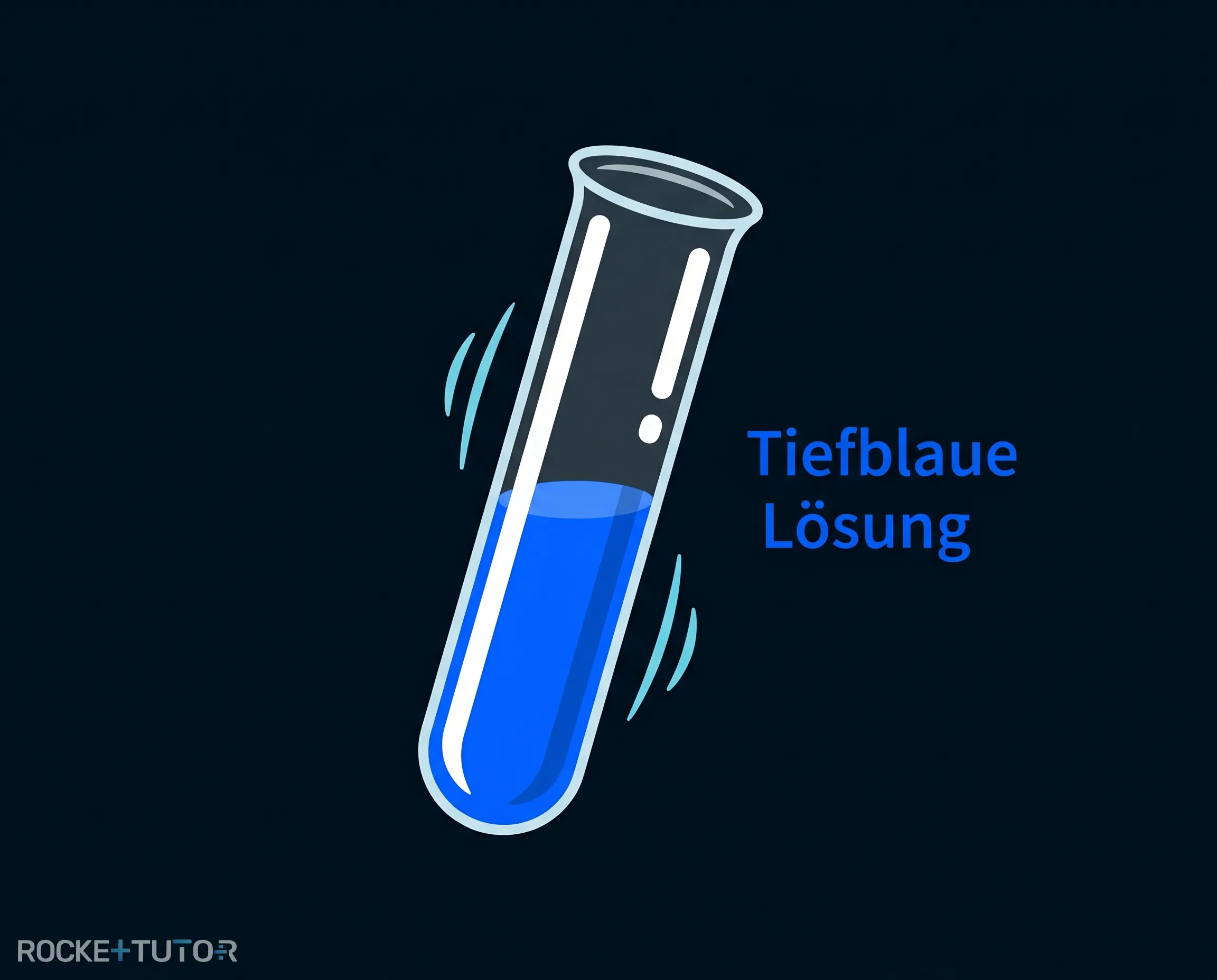 Tiefblaue Flüssigkeit im Reagenzglas