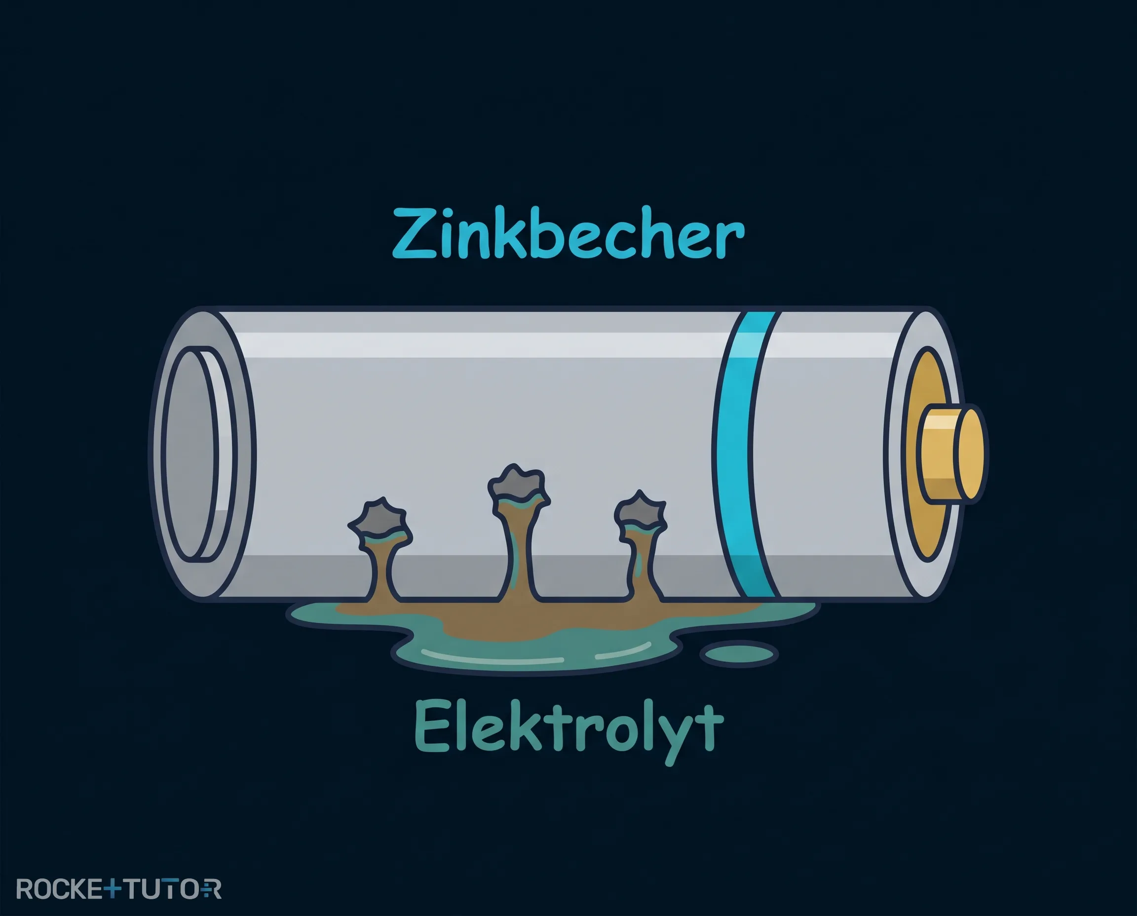 Ausgelaufene Zink-Kohle-Batterie