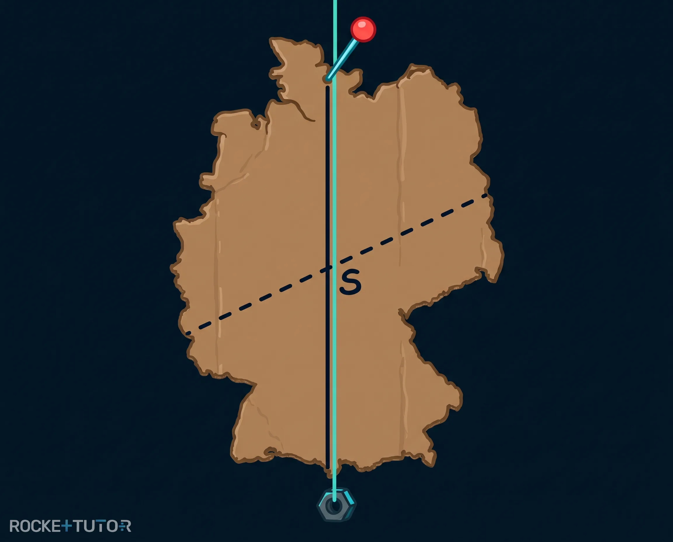 Schwerpunkt einer Deutschlandkarte