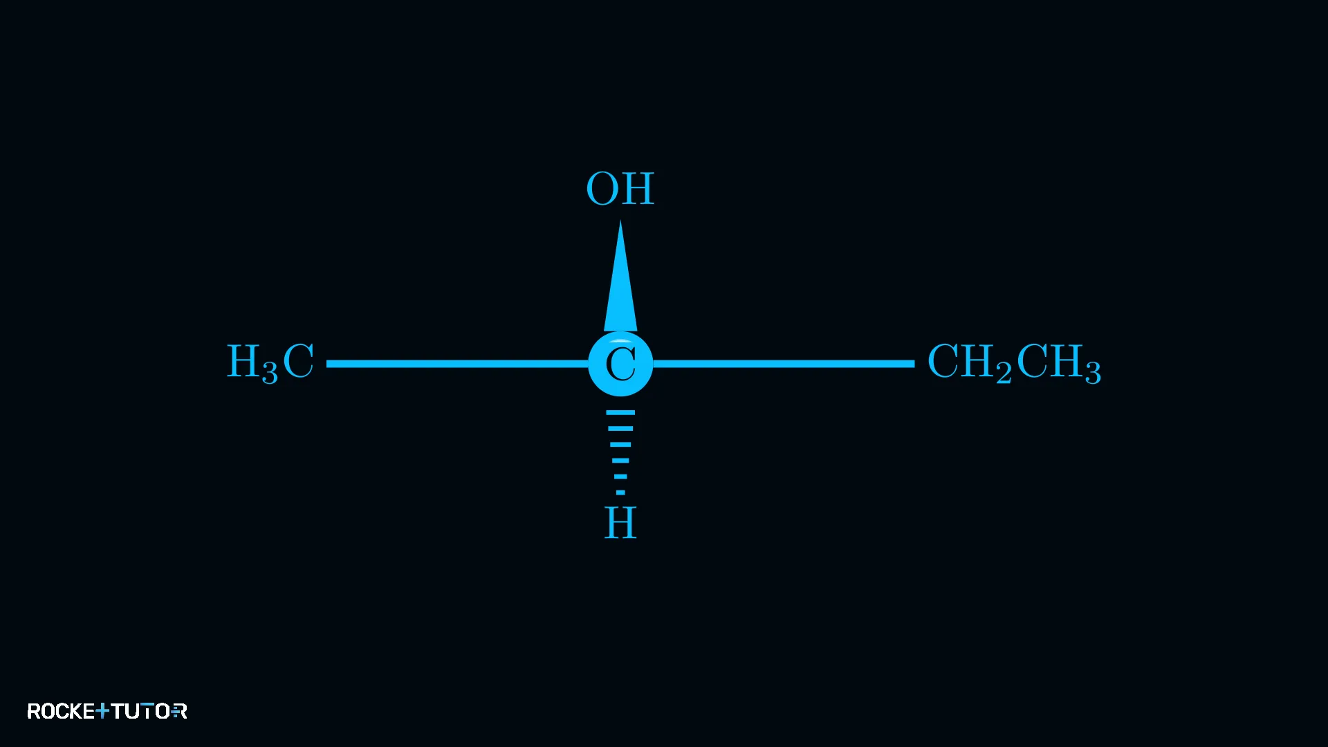 Strukturformel von 2-Butanol mit Substituenten