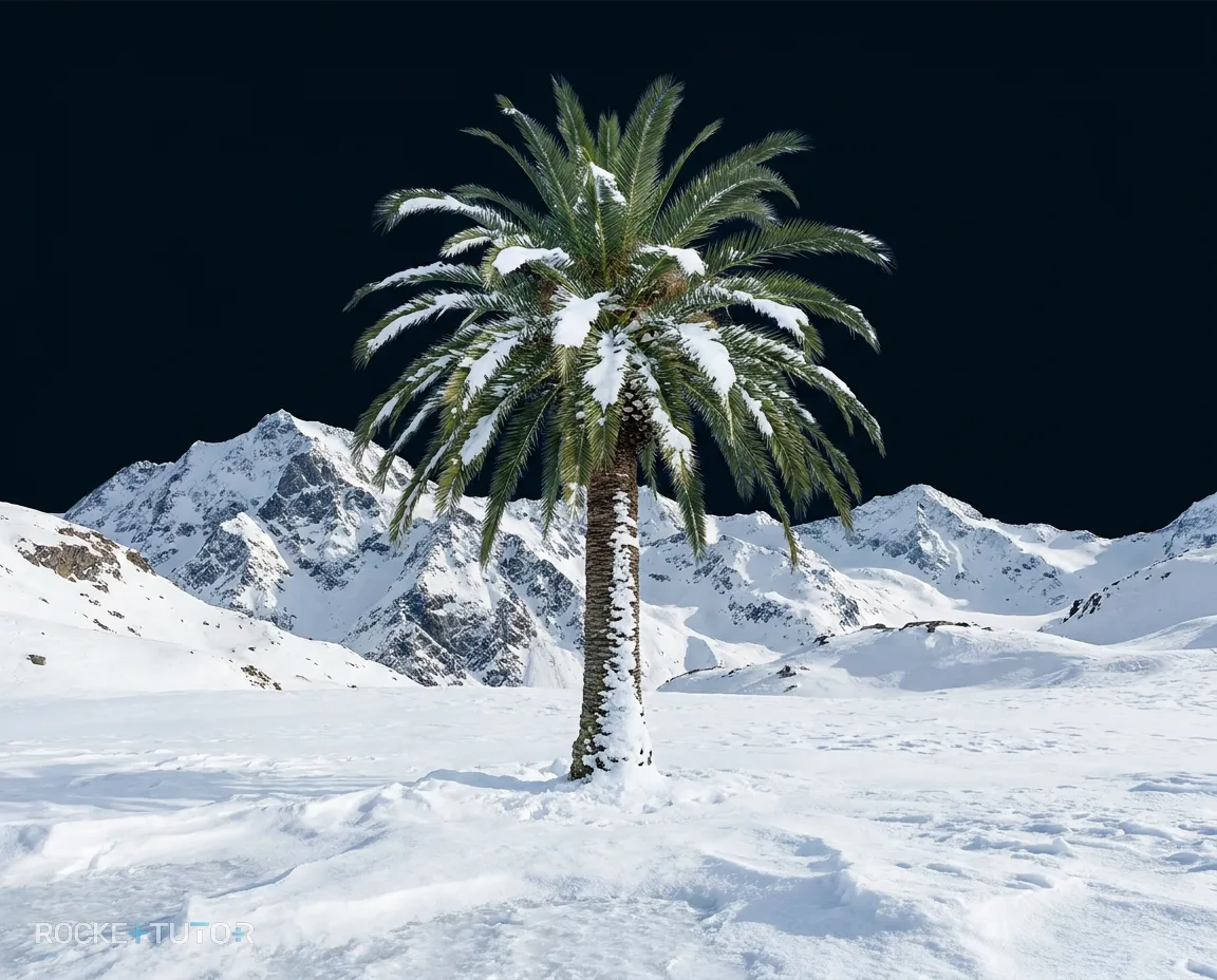 Eisbär und Palme in falscher Umgebung
