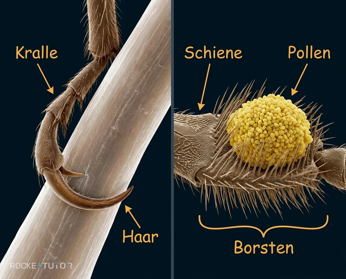 Kopflaus und Honigbiene Beine