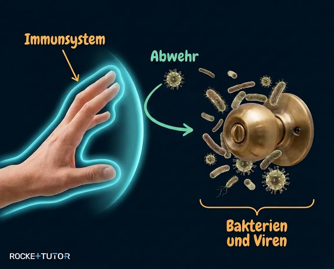 Bakterien und Viren auf Händen