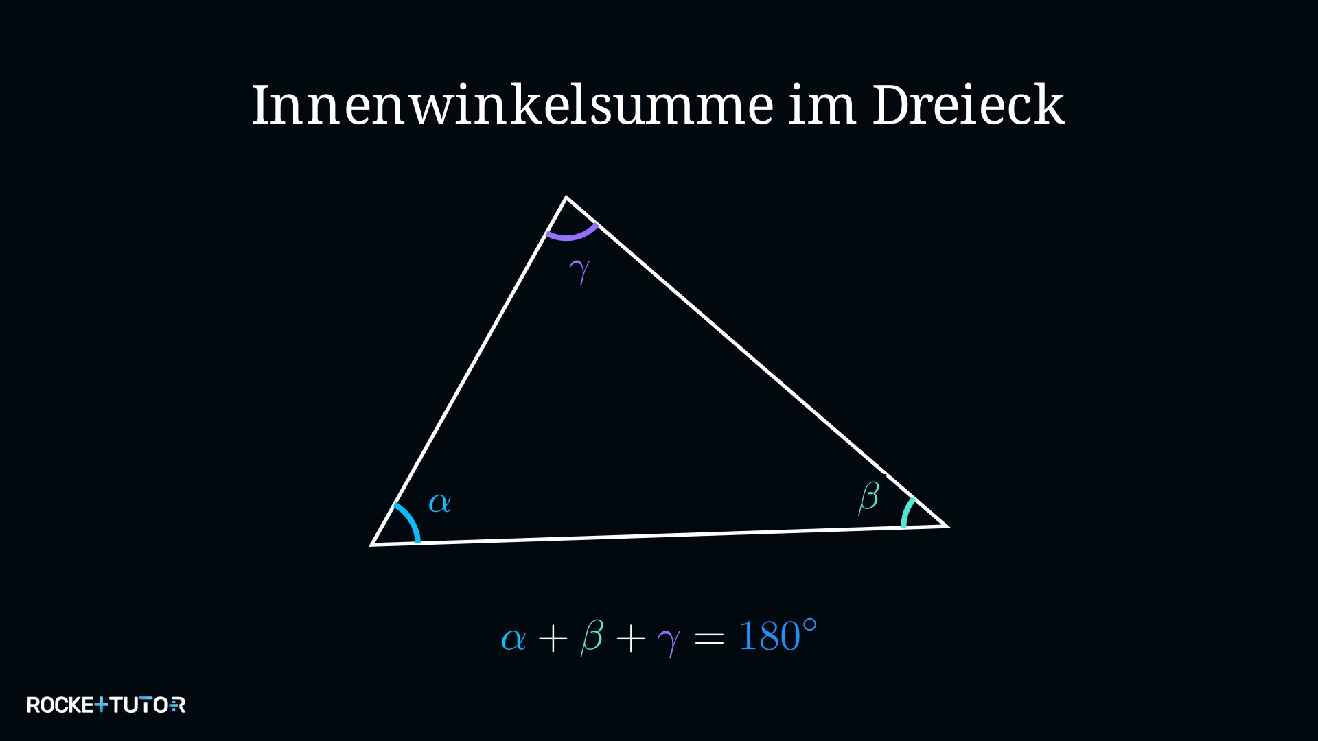 Dreieck mit eingezeichneten Innenwinkeln alpha, beta und gamma