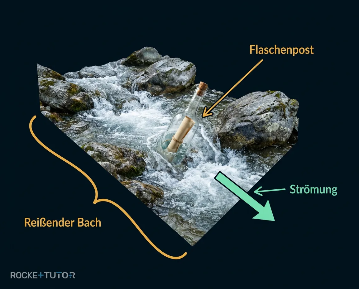 Flaschenpost im Gebirgsbach