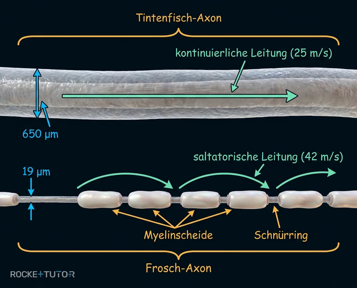 Erregungsleitung mit Myelinscheide