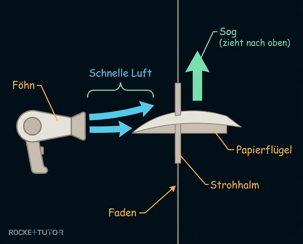 Papierflügel am Faden