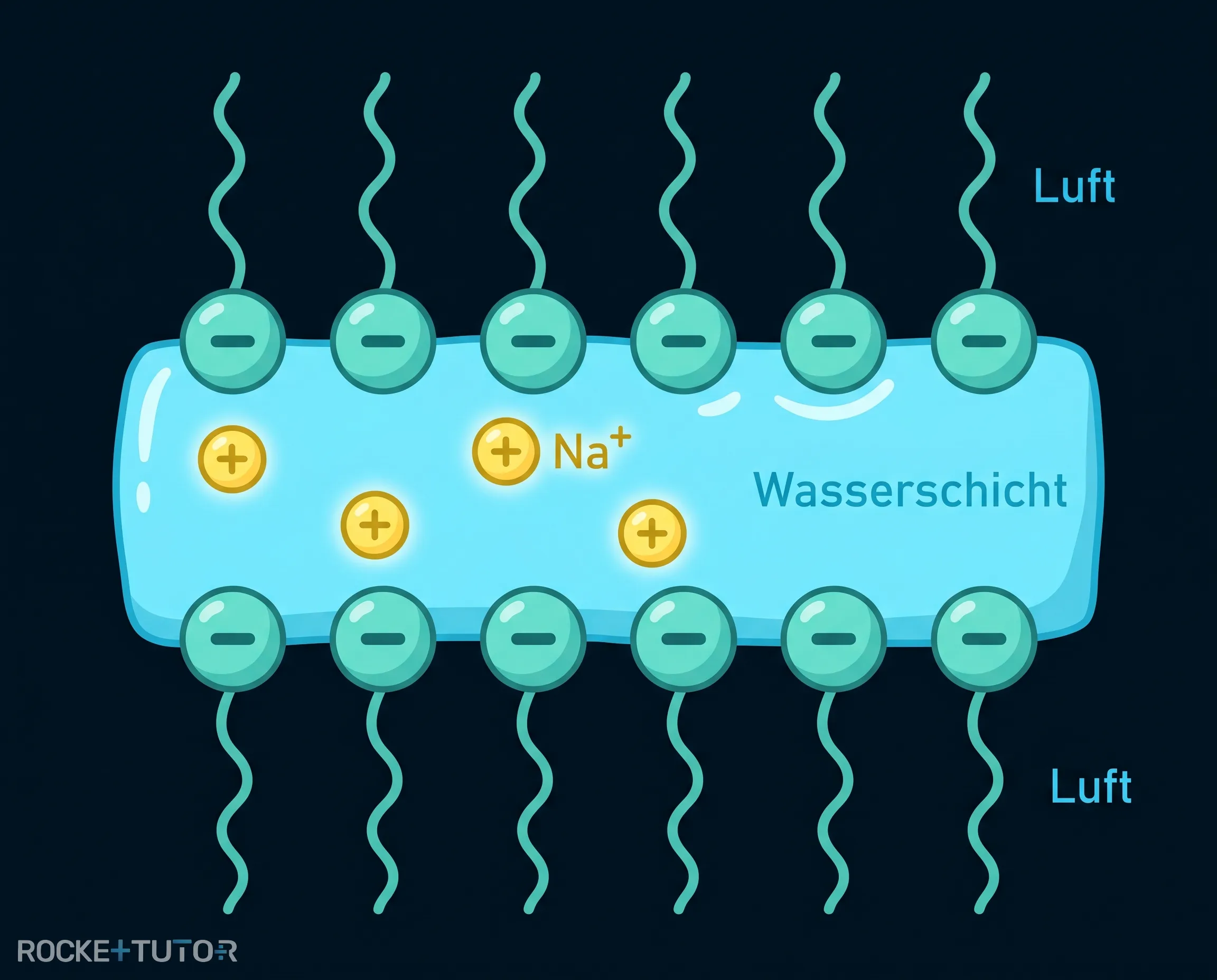 Aufbau der Seifenblasenmembran als Sandwich