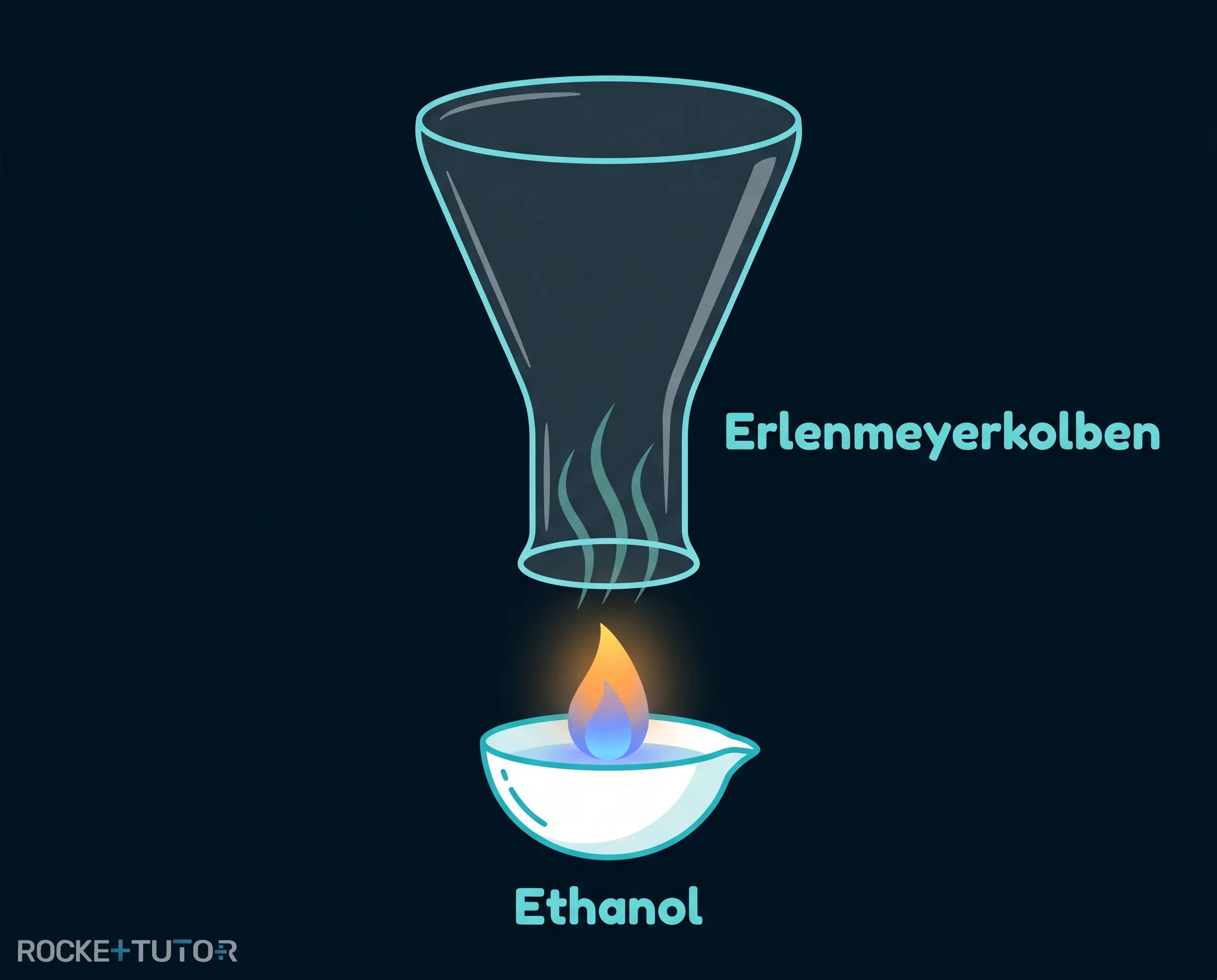 Erlenmeyerkolben über einer Flamme