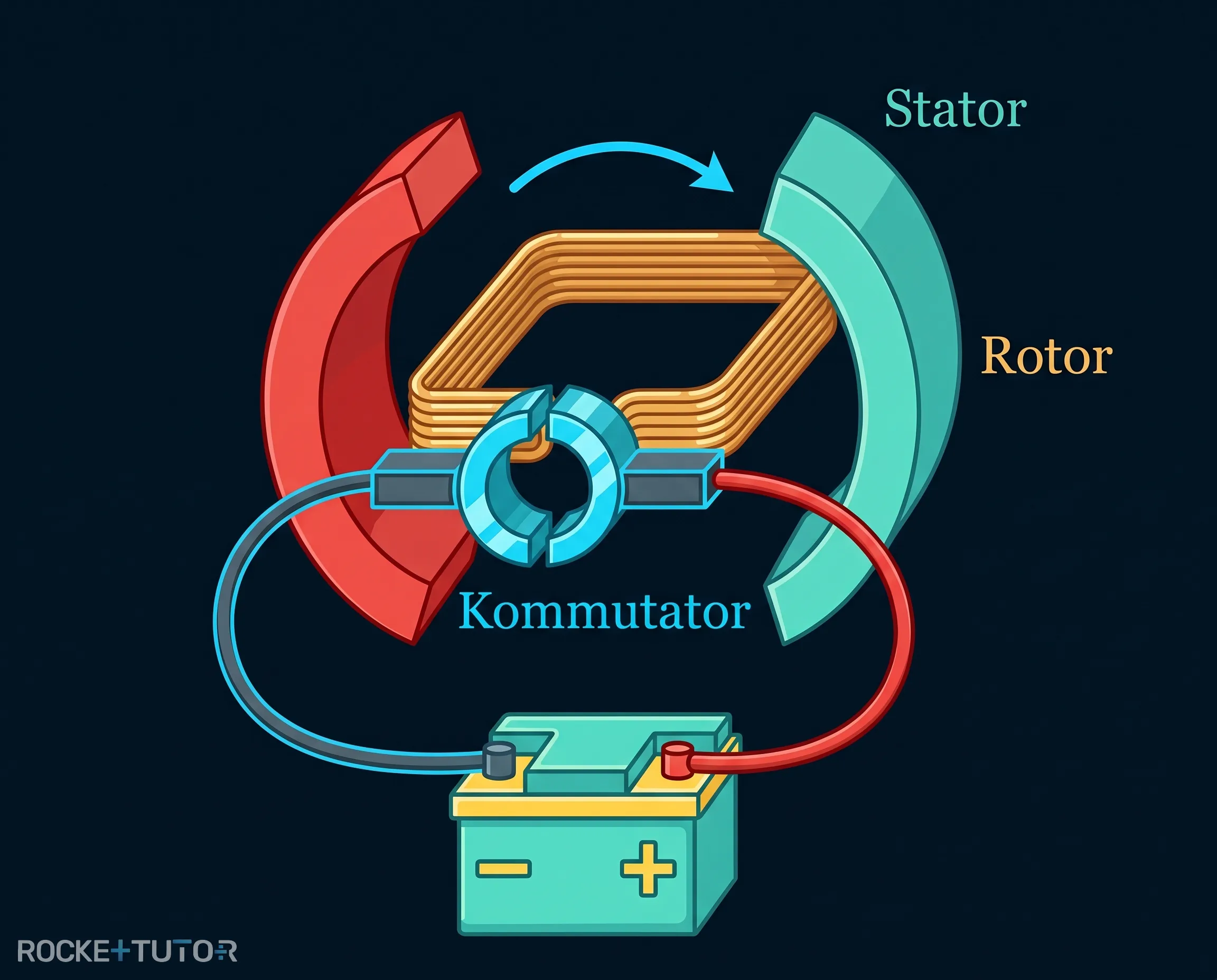 Aufbau mit Stator und Rotor