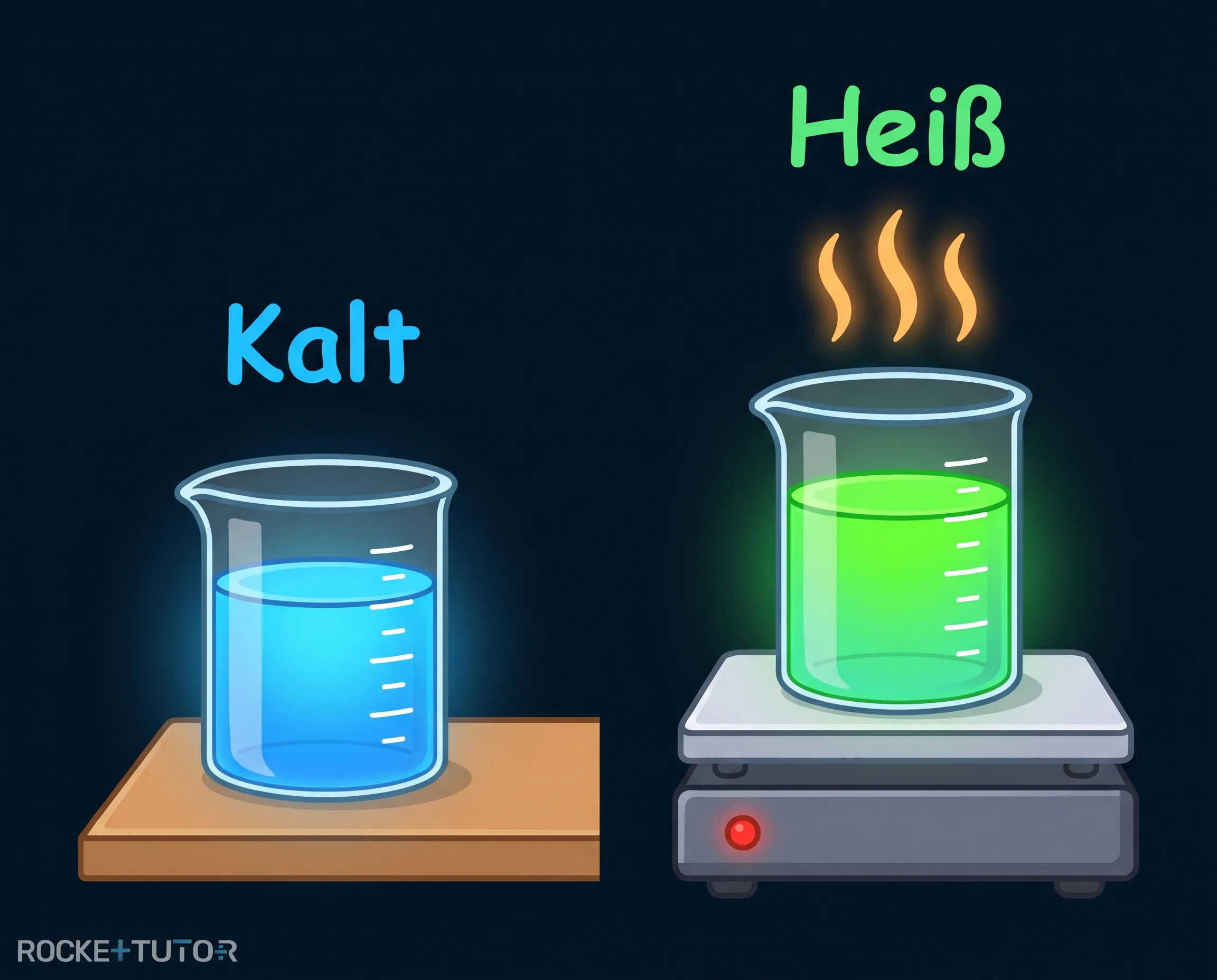 Blaue und grüne Flüssigkeit