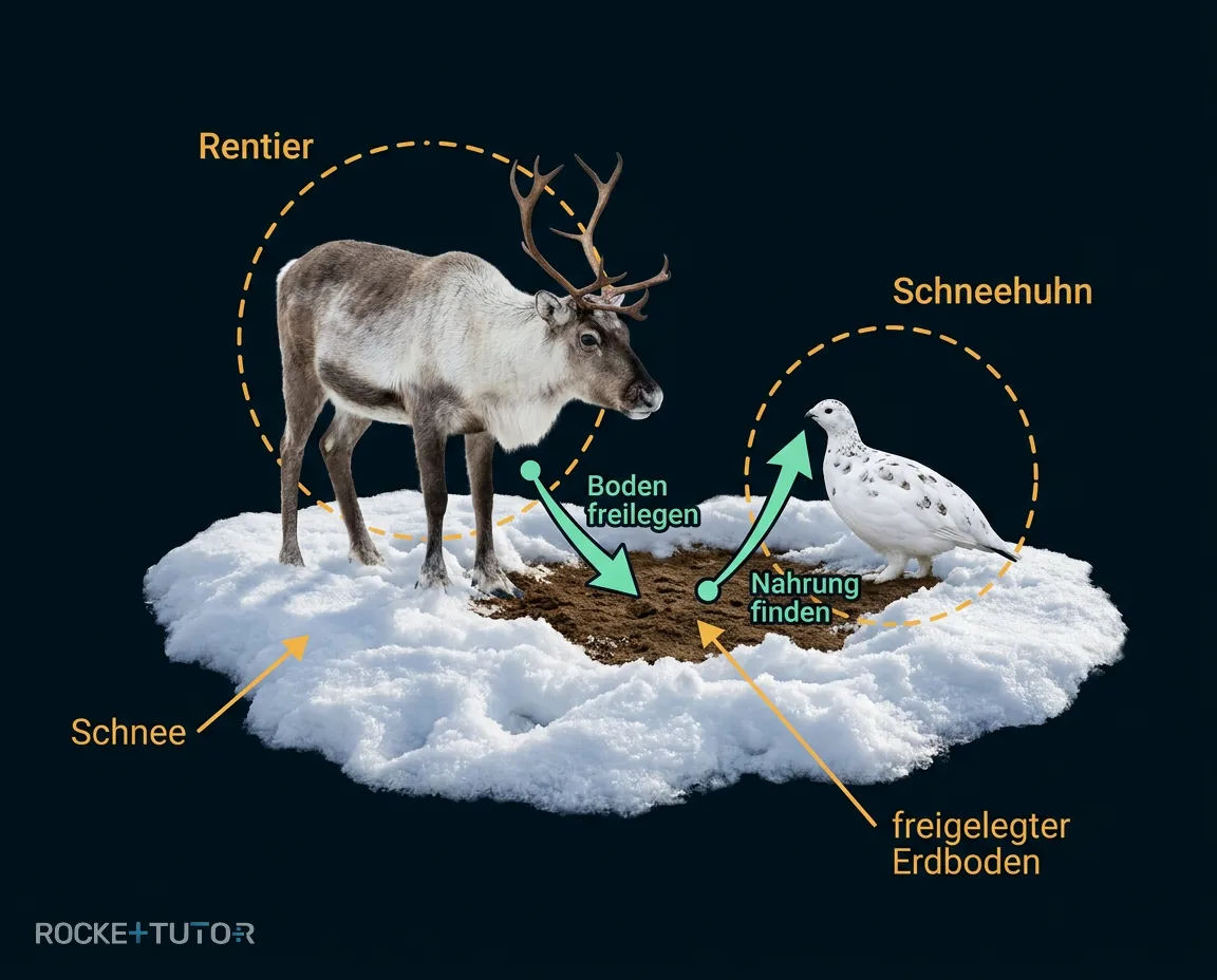 Rentier im Schnee