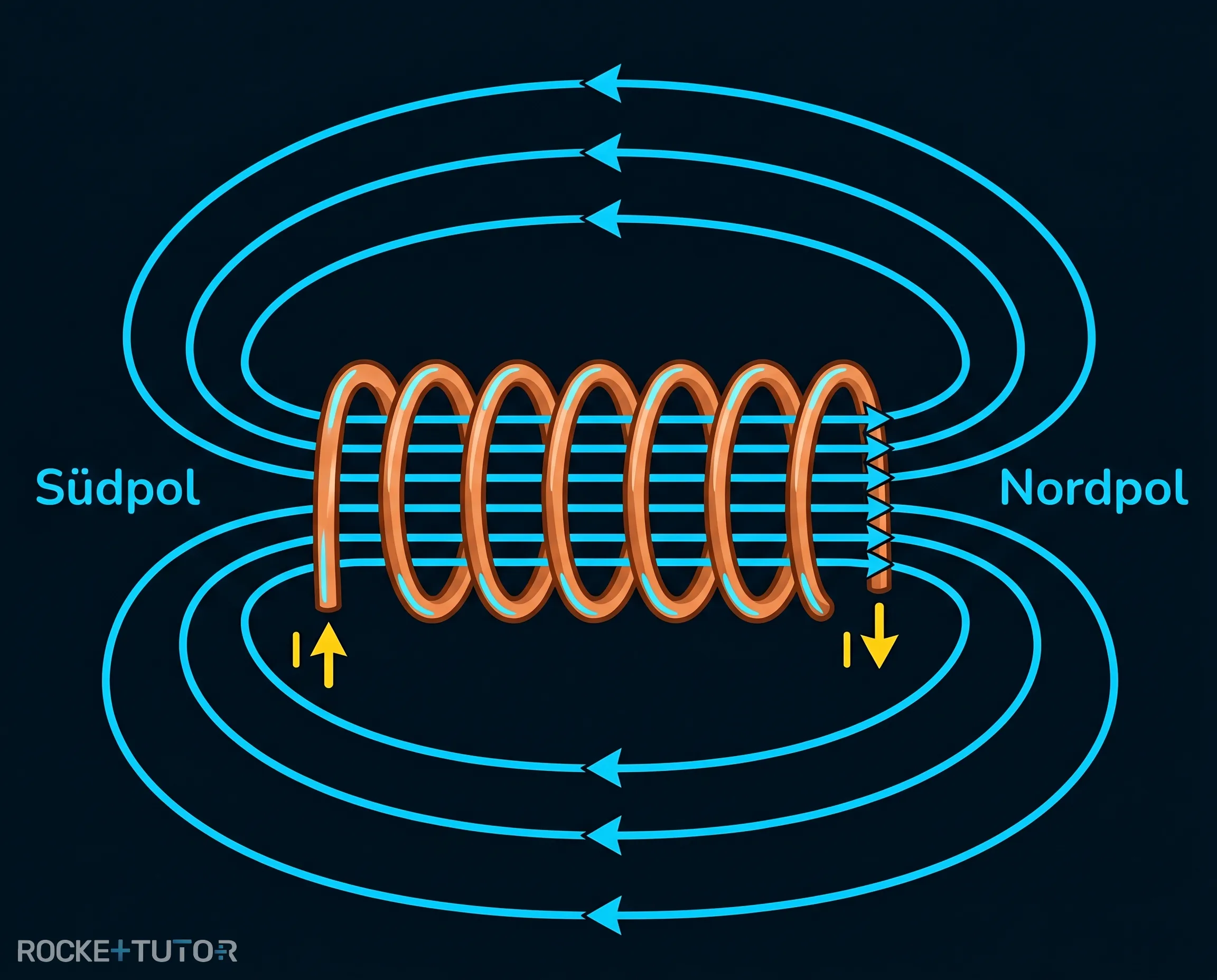 Magnetfeld einer stromdurchflossenen Spule