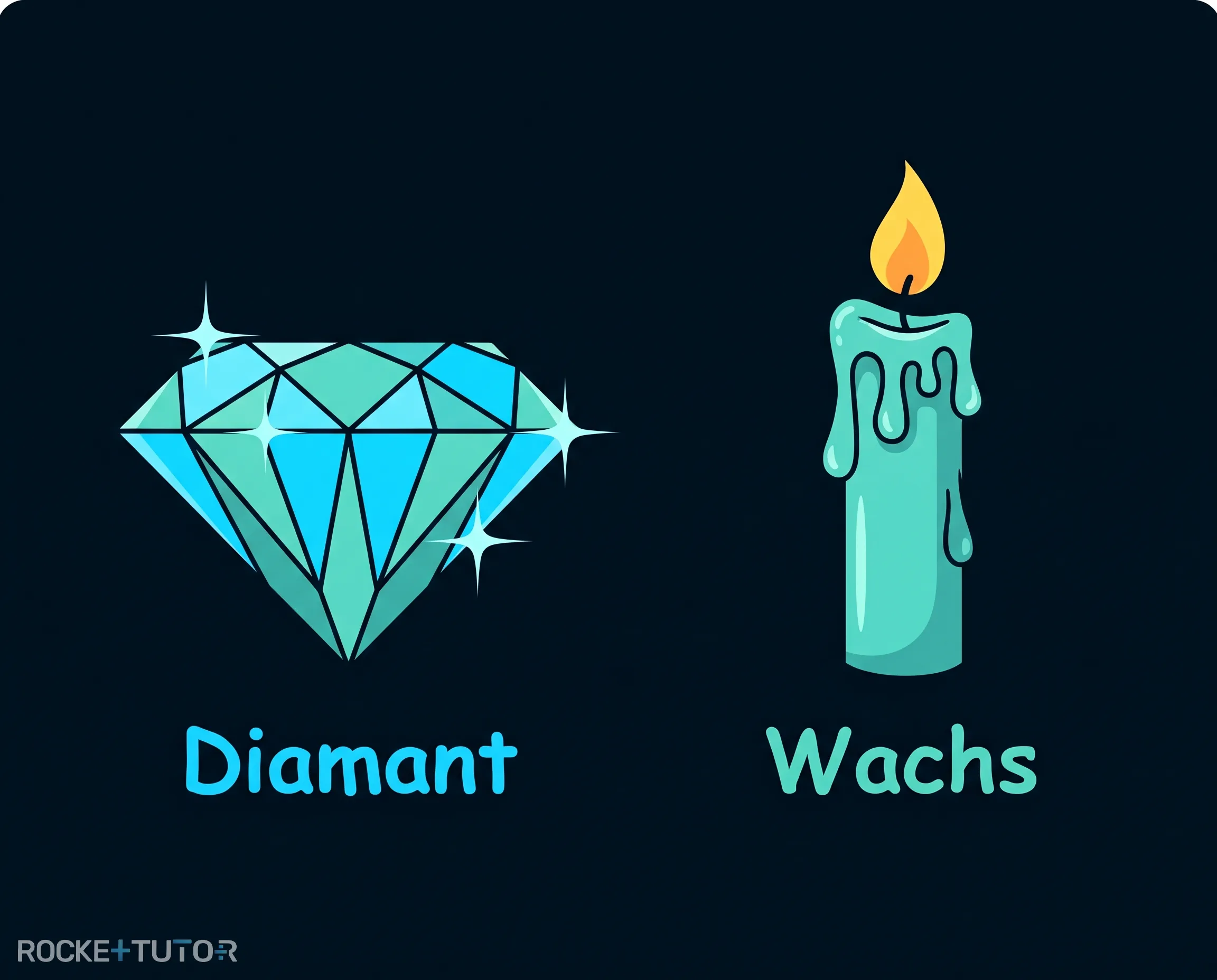 Diamant und Wachs Strukturunterschied
