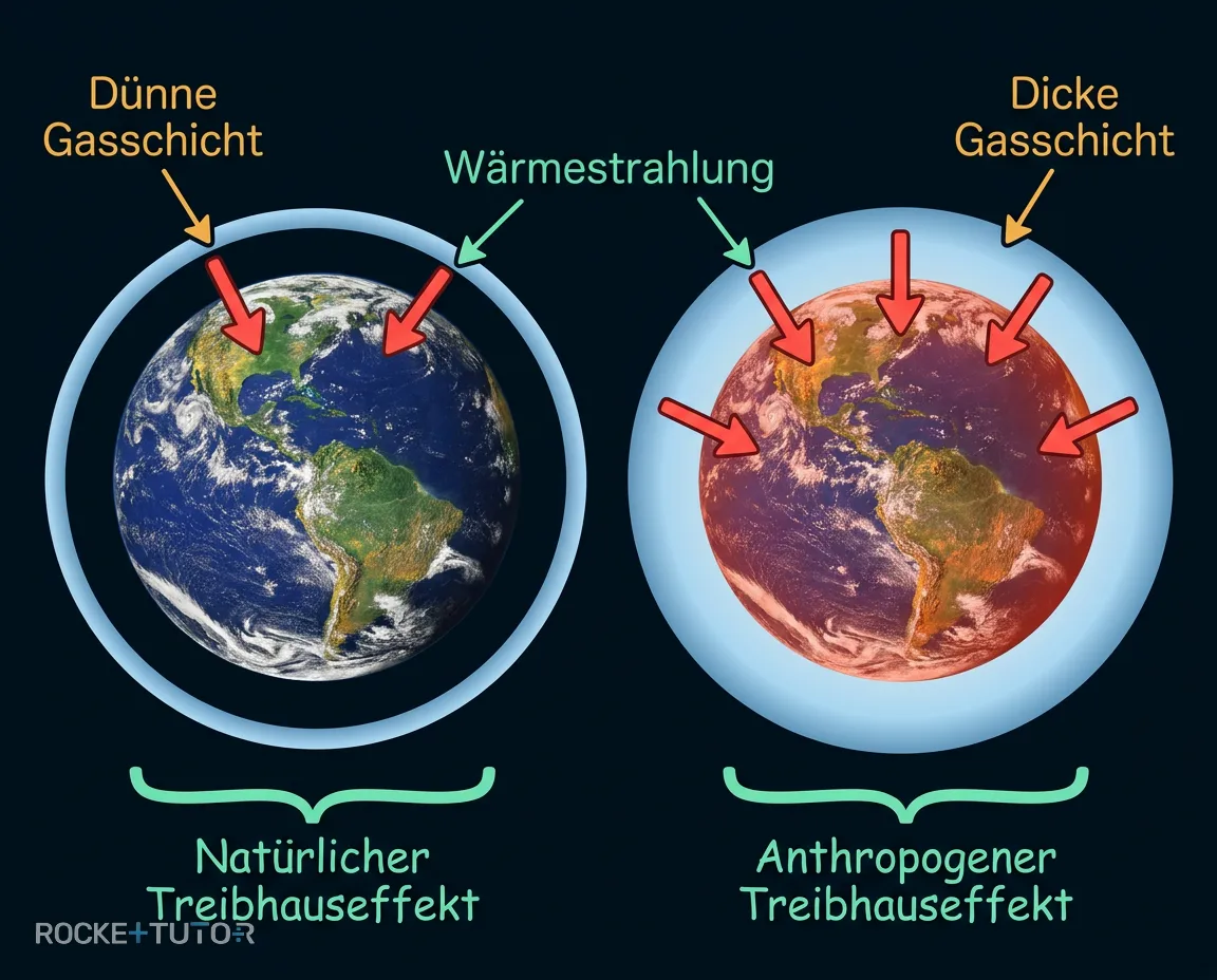 Erde mit Thermometer und Fabriken