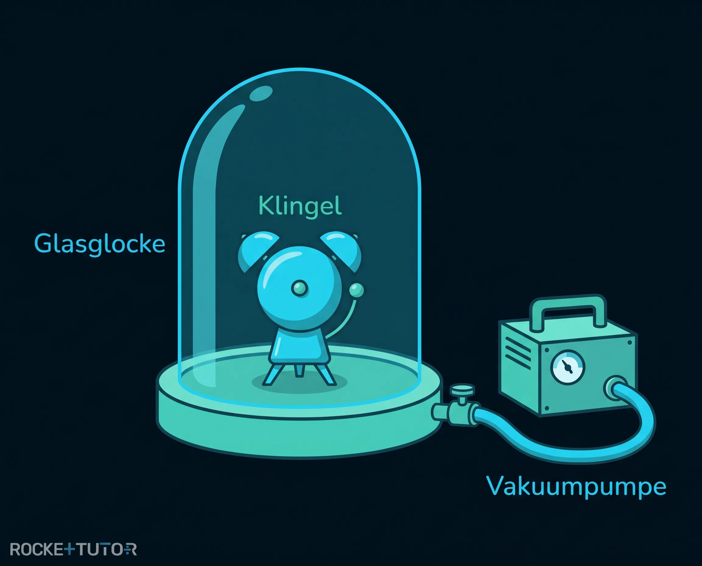 Klingel in Vakuumglocke