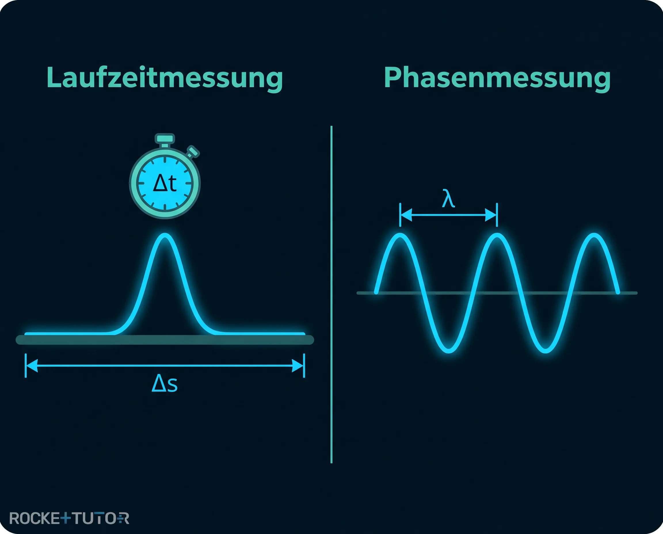 Welle mit Wellenlänge und Amplitude