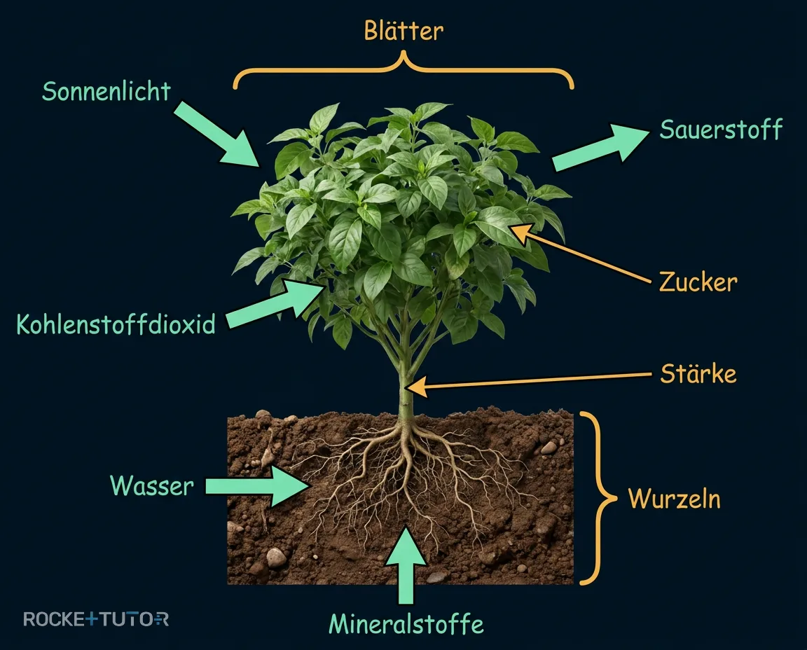 Baum bei der Fotosynthese