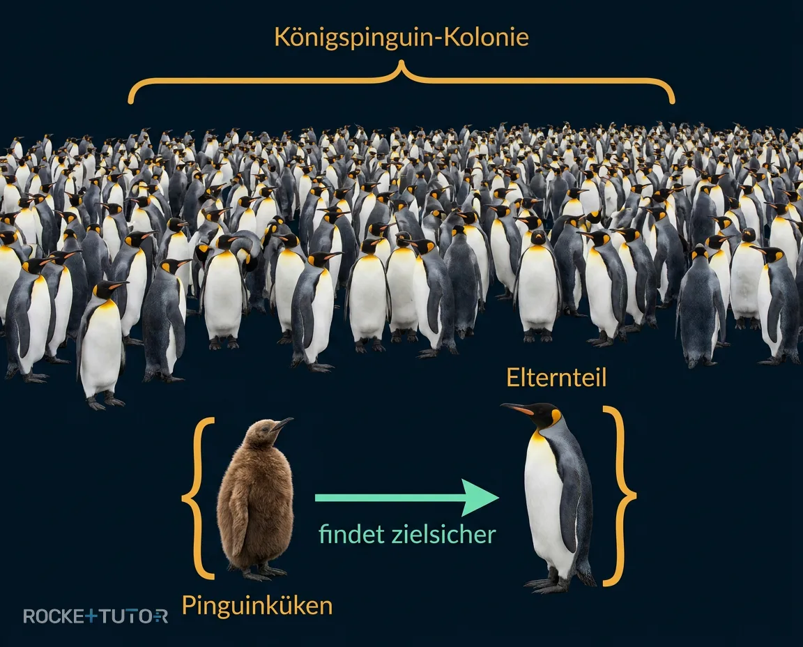 Kolonie von Königspinguinen