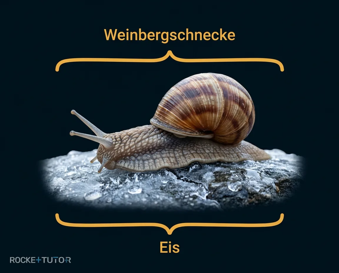 Weinbergschnecke auf einem Ast
