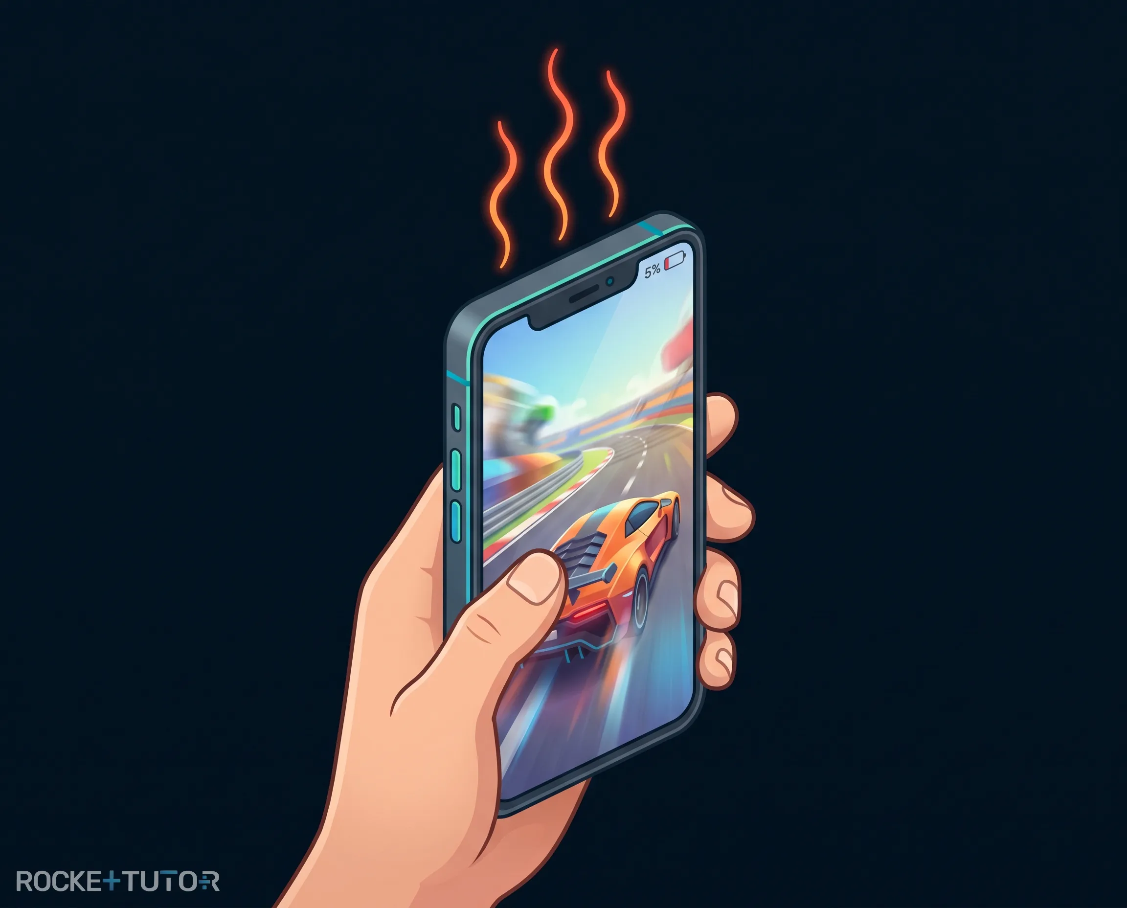 Heißes Smartphone beim Spielen