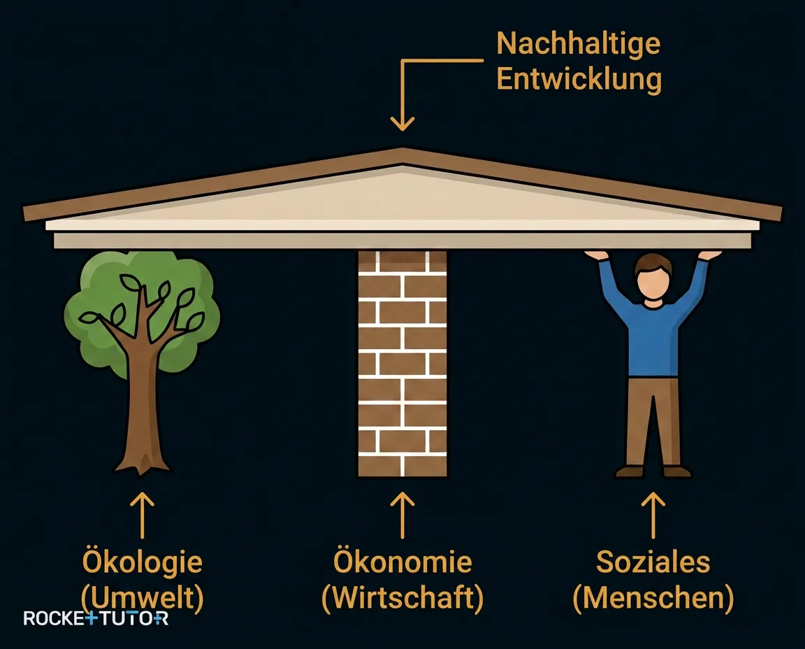 Die drei Säulen der Nachhaltigkeit