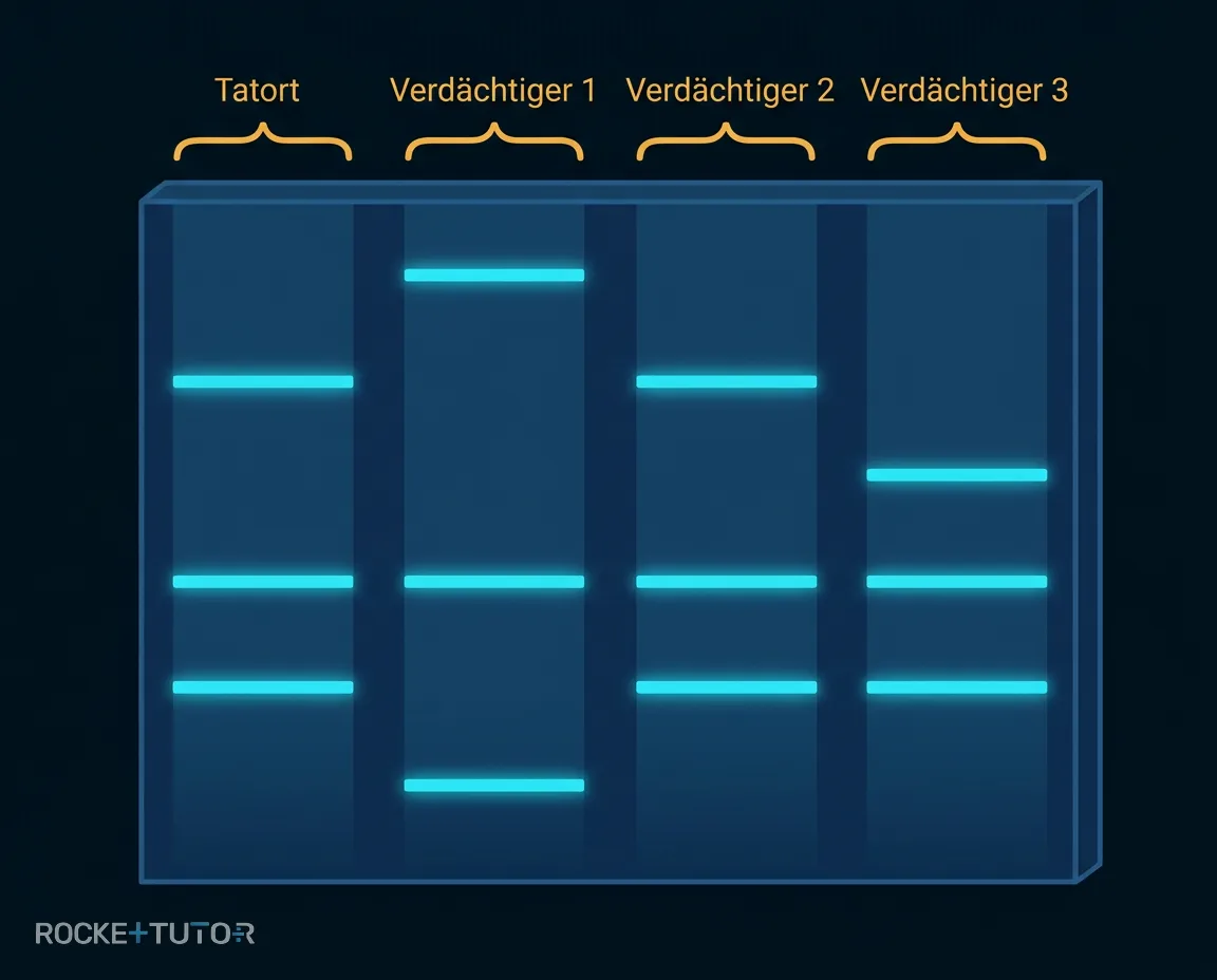 Bandenmuster von Tatort und Verdächtigen