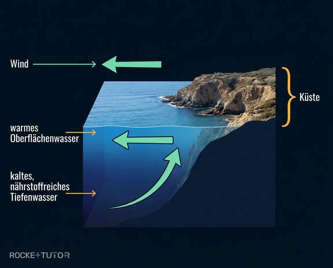 Entstehung einer marinen Auftriebszone