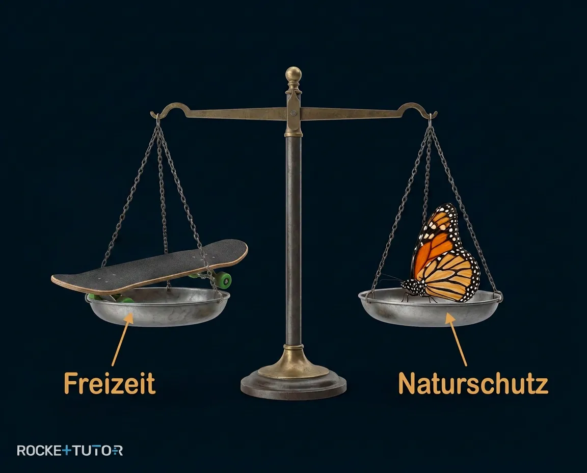 Waage mit Fakten und Werten