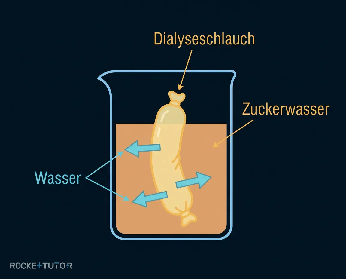 Wasser strömt aus Dialyseschlauch