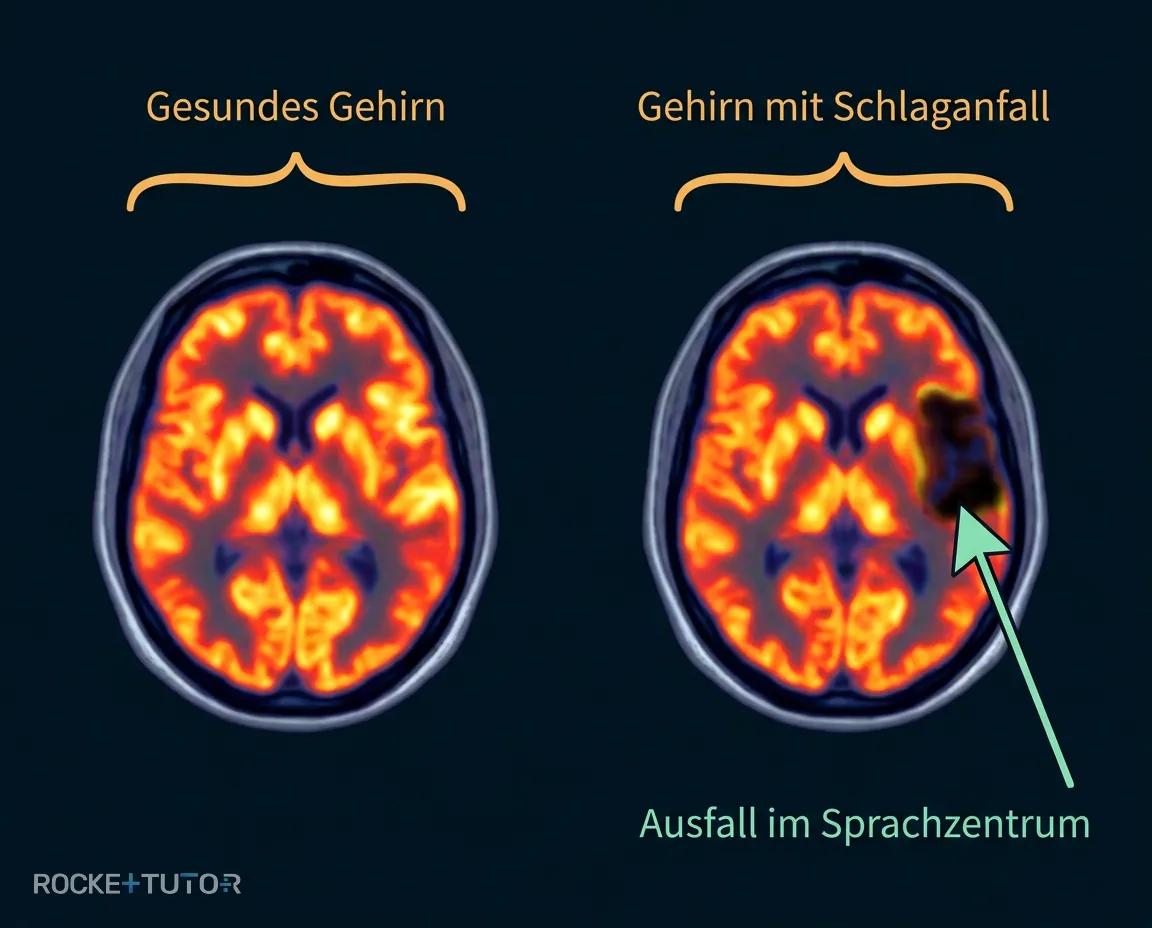 Gehirn mit Schlaganfall-Bereich