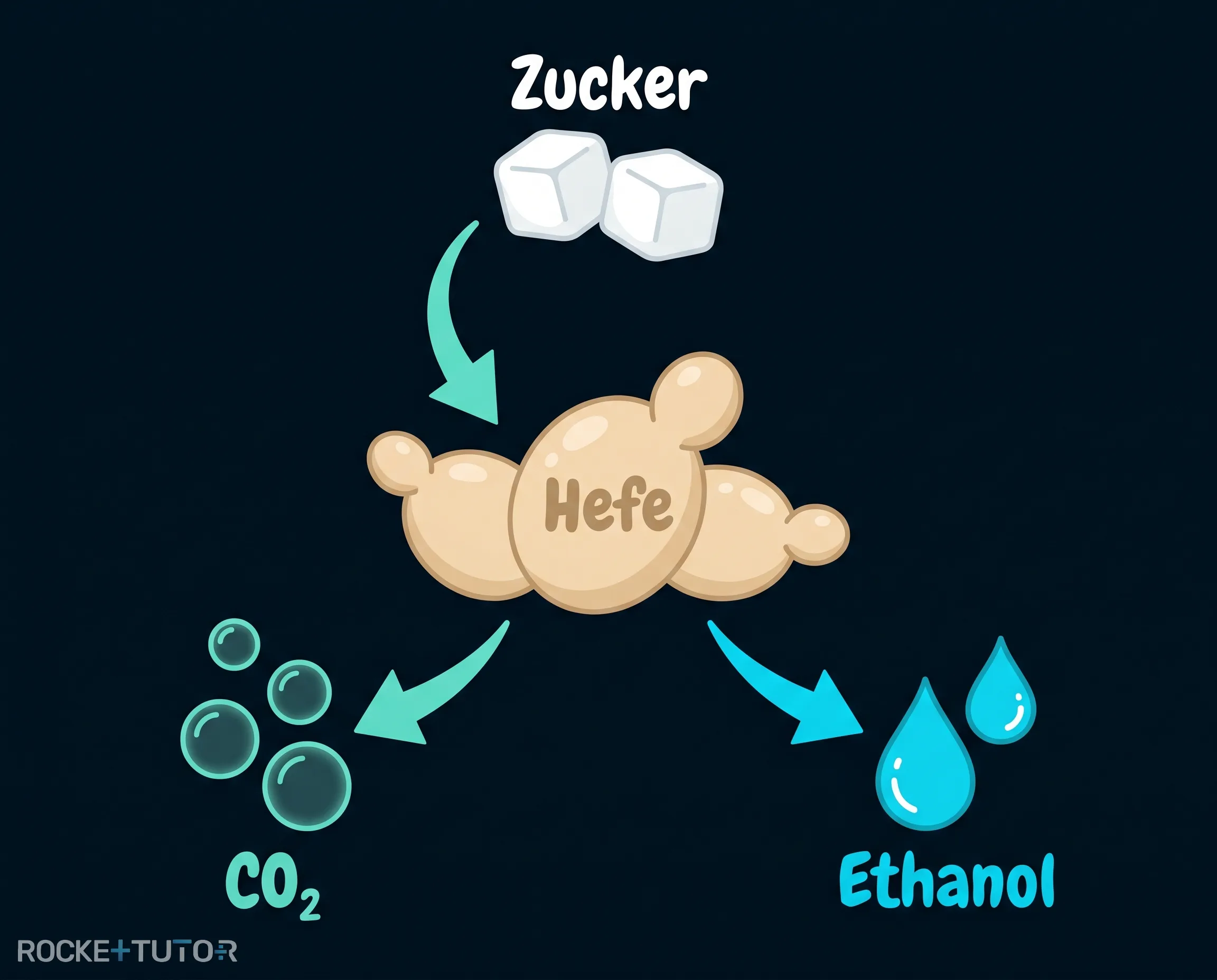 Alkoholische Gärung mit Hefe