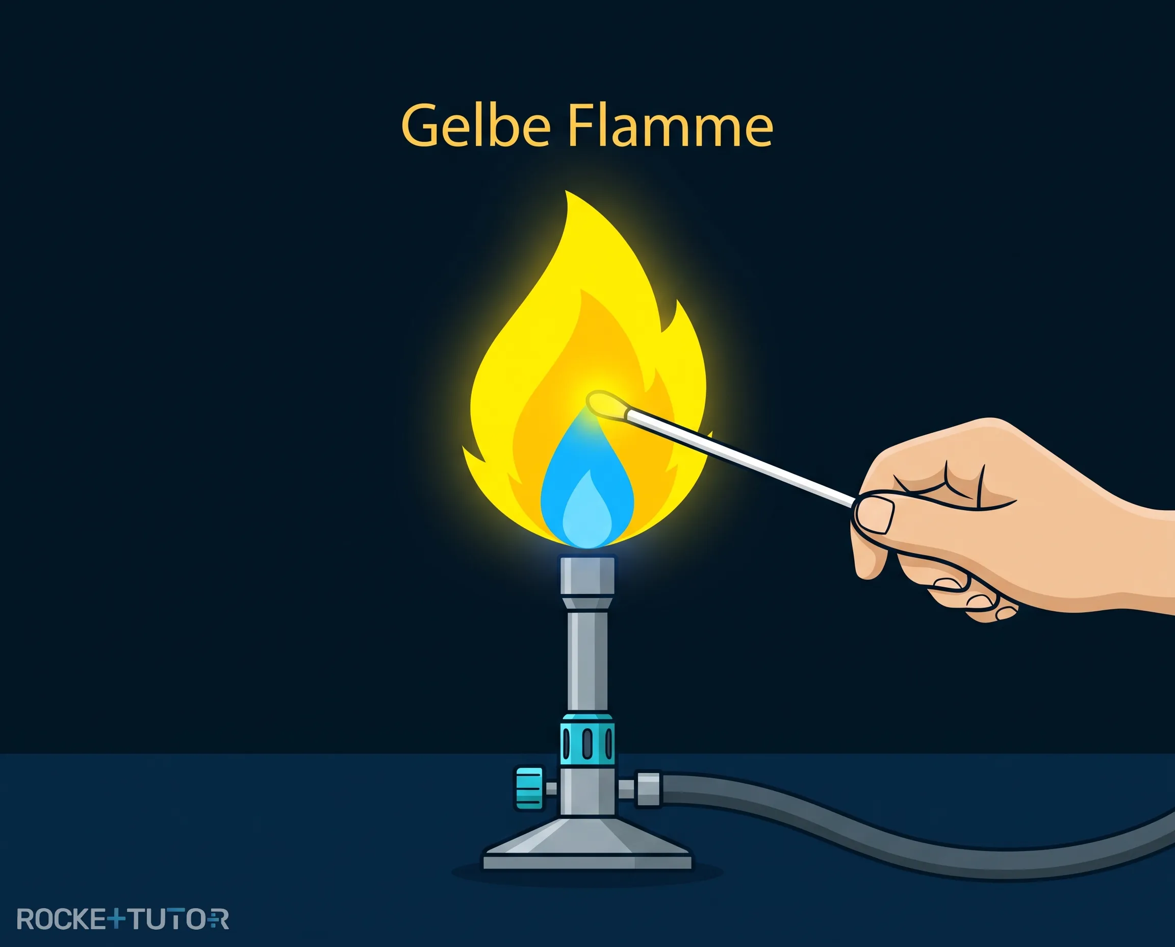 Gelbe und rote Flammenfärbung