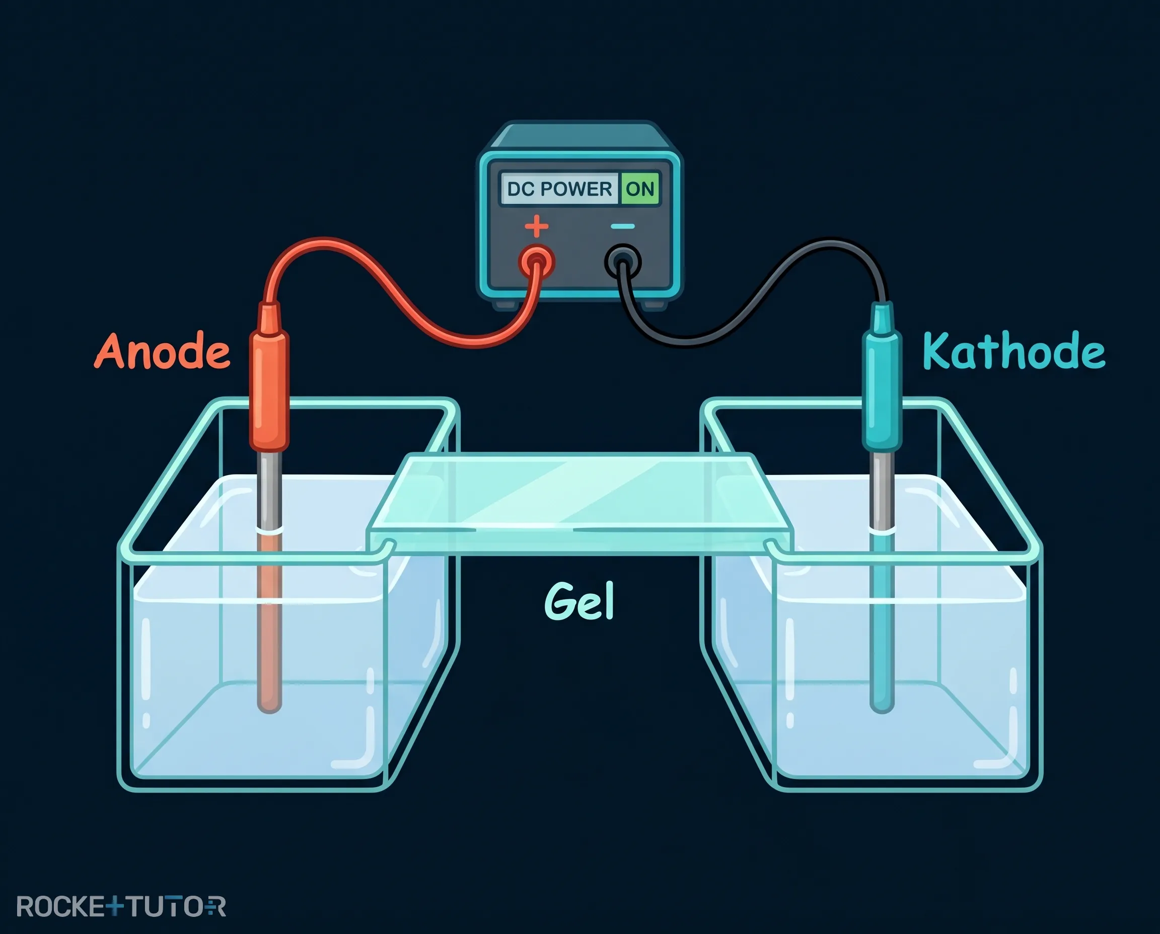 Aufbau einer Elektrophorese mit Gel