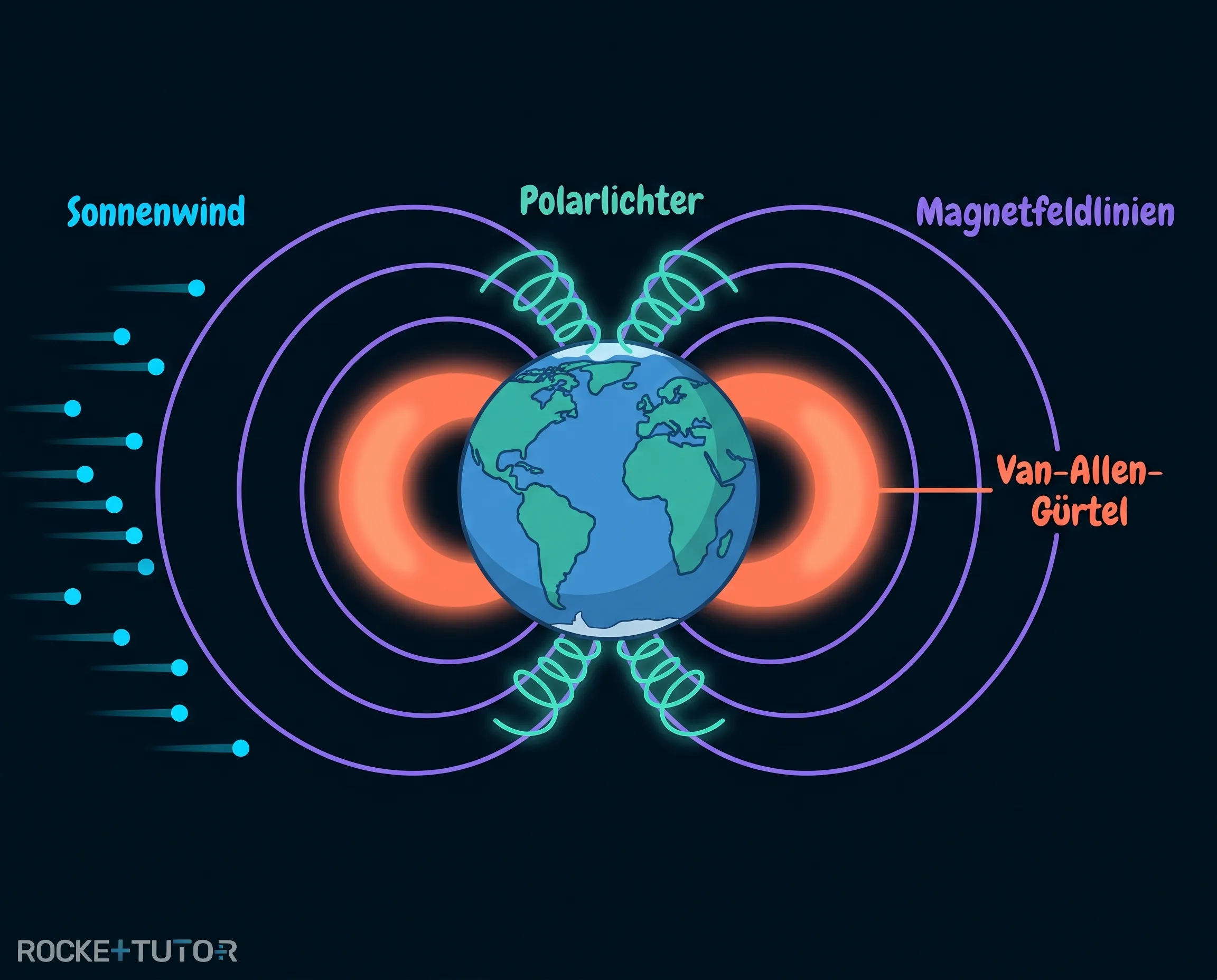 Erdmagnetfeld lenkt Sonnenwind ab