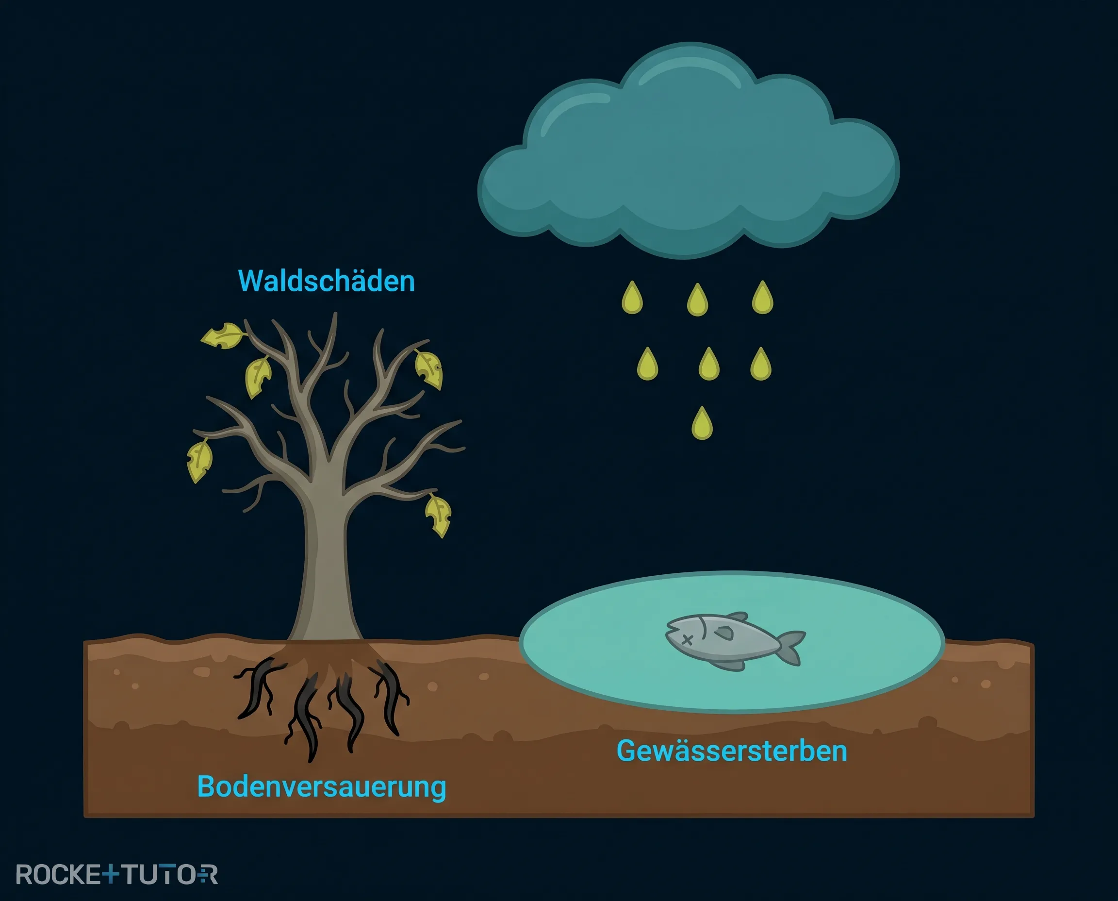 Tote Fische im sauren Gewässer