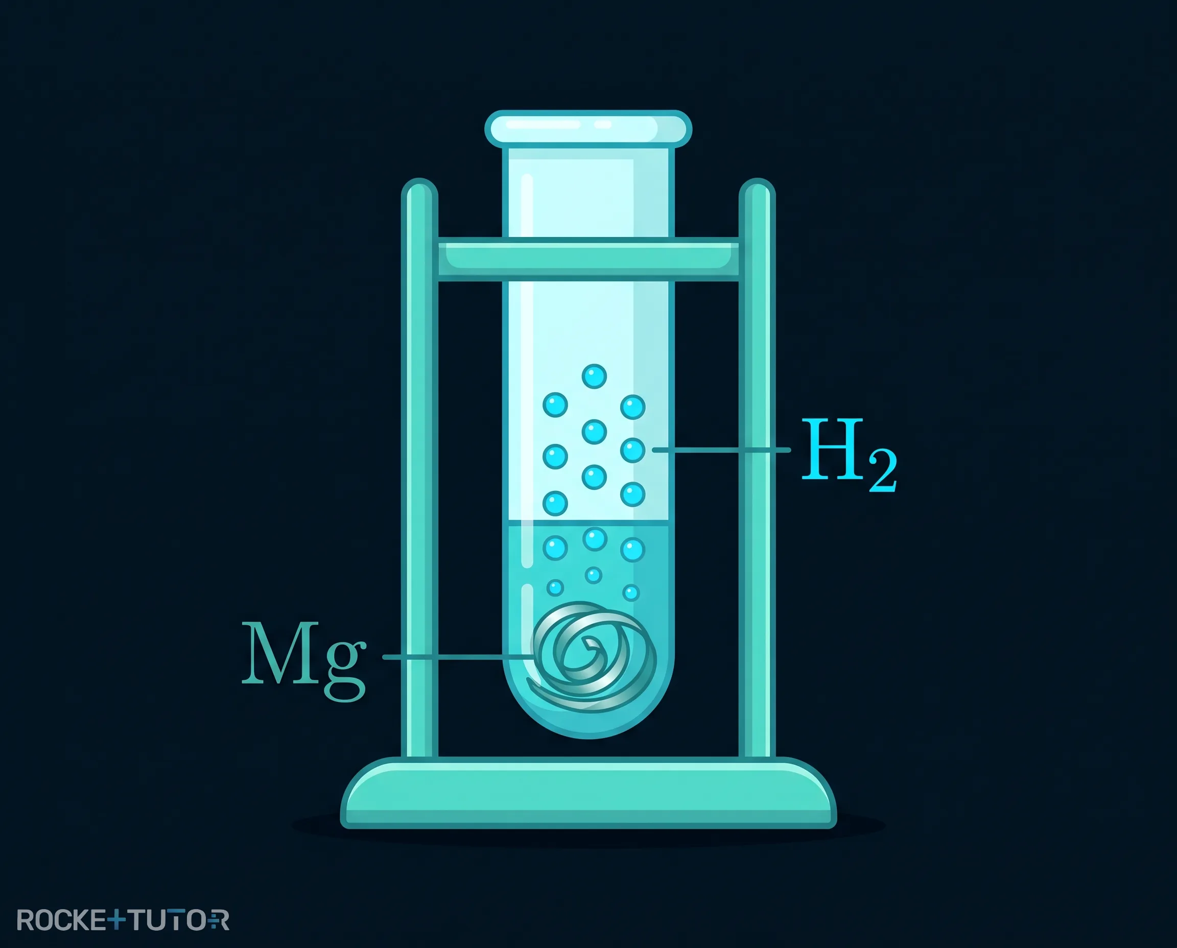 Gasbläschen bei Magnesiumreaktion
